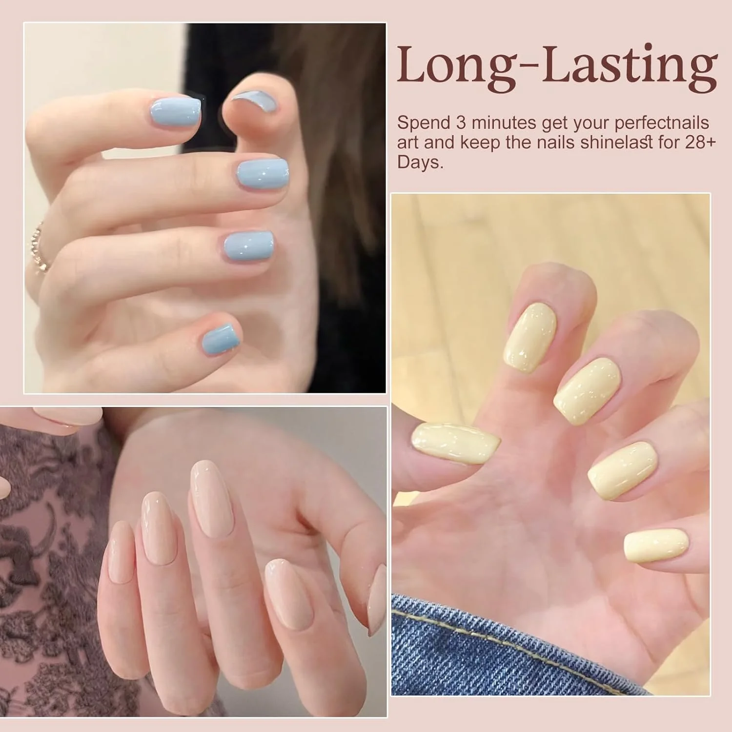 ست لاک ژل تونیتیو جی، 6 رنگ، کیت لاک ژل، طراحی محبوب ناخن، خیساندن در LED، مناسب مانیکور، هدیه برای سالن خانگی DIY برای زنان و دختران (پشمک)