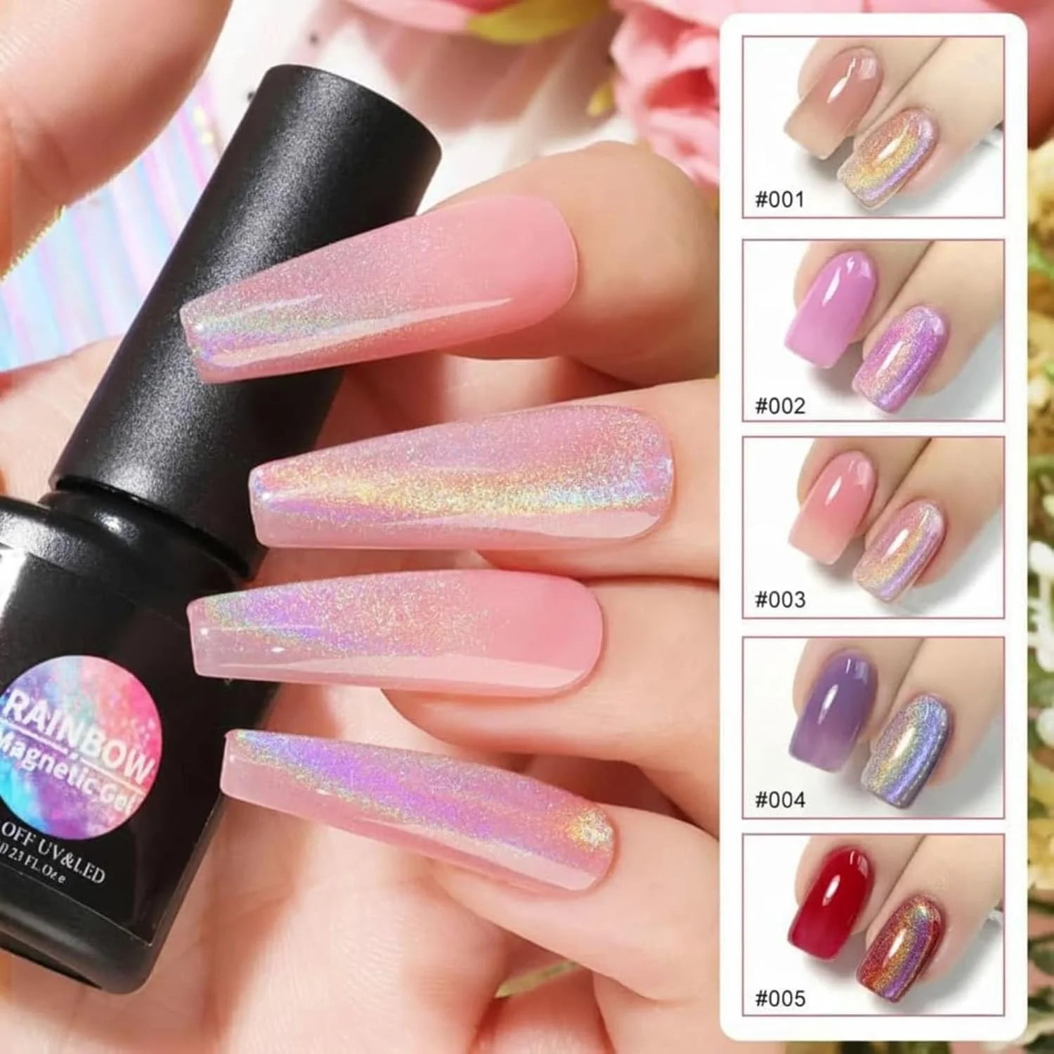 ست لاک ژل چشم گربه ای رنگین کمانی شامل 5 رنگ لاک ژل ژله ای - لاک ژل مغناطیسی اکلیلی هولوگرافیک چشم گربه ای - ست لاک LED خیس شونده هنر ناخن DIY هدیه ست لاک ژل چشم گربه ای رنگین کمانی شامل 5 رنگ لاک ژل ژله ای - لاک ژل مغناطیسی اکلیلی هولوگرافیک چشم گربه ای - ست لاک LED خیس شونده هنر ناخن DIY هدیه
