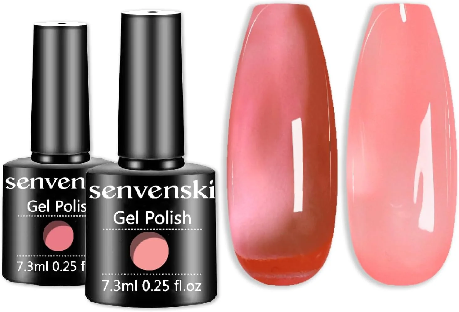 لاک ژل آبی کلاین Senvenski، سرمه ای، سلطنتی، آسمانی، مالاکیت، آبی دریاچه ای، ست هدیه شیک خیساندنی، کیت لاک هنری UV LED (ژله ای صورتی کالباسی)