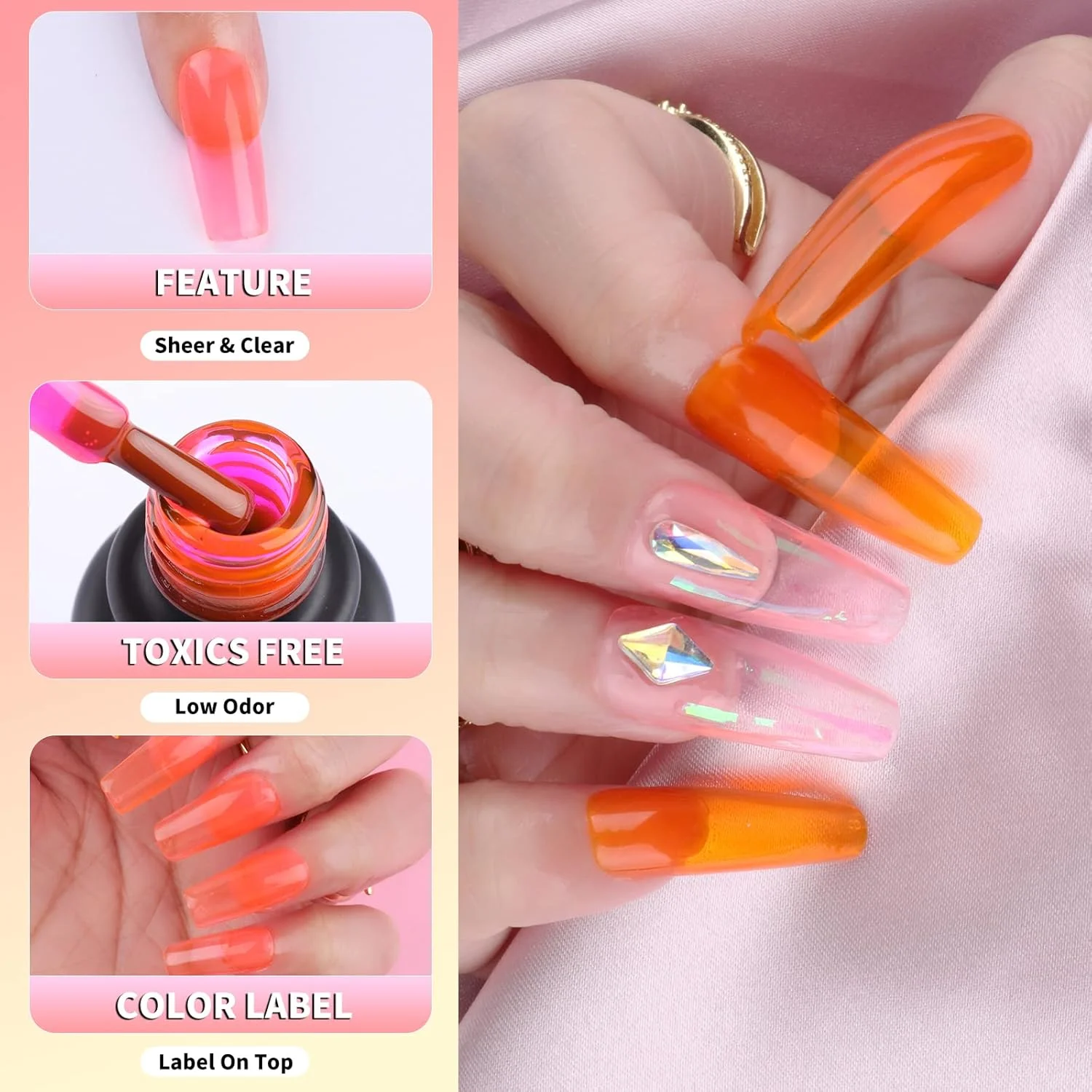 لاک ژل ژله ای نویروایت، مجموعه 12 رنگ براق و ترندی، لاک ژل شفاف، ست لاک ژل رنگ های صورتی کالباسی، بنفش، سبز، آبی، زرد، کیت لاک ژل ژله ای، مناسب استفاده در خانه، طراحی ناخن و سالن، خشک شدن با UV LED لاک ژل ژله ای نویروایت، مجموعه 12 رنگ براق و ترندی، لاک ژل شفاف، ست لاک ژل رنگ های صورتی کالباسی، بنفش، سبز، آبی، زرد، کیت لاک ژل ژله ای، مناسب استفاده در خانه، طراحی ناخن و سالن، خشک شدن با UV LED