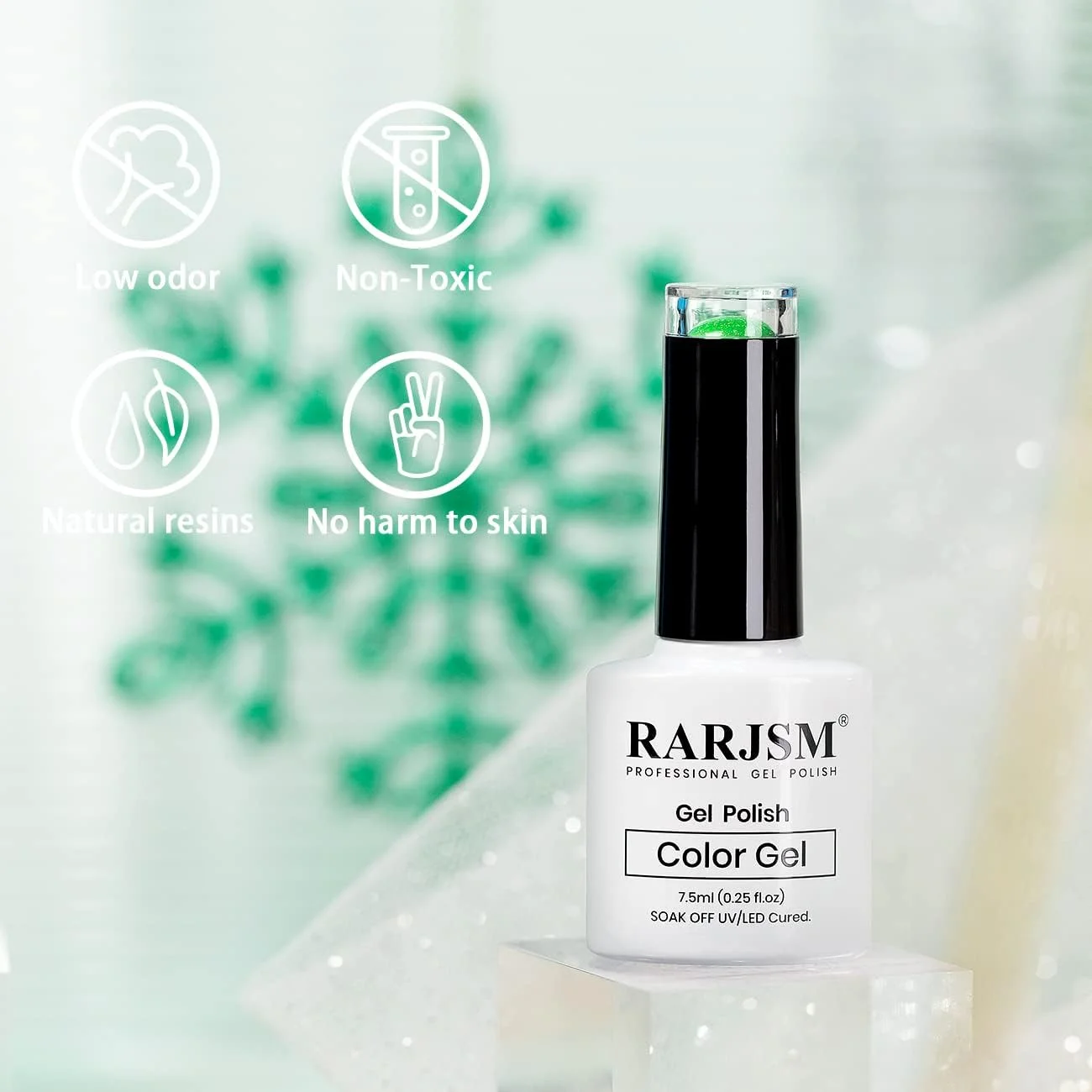 لاک ژل ناخن سبز RARJSM، 7.5 میلی لیتر، لاک ژل بازتابنده، لاک ژل اکلیلی، مجموعه آب نبات تابستانی، ژل ناخن سبز نئون درخشان الماسی برای شروع کننده های ناخن DIY، نیاز به لامپ UV LED
