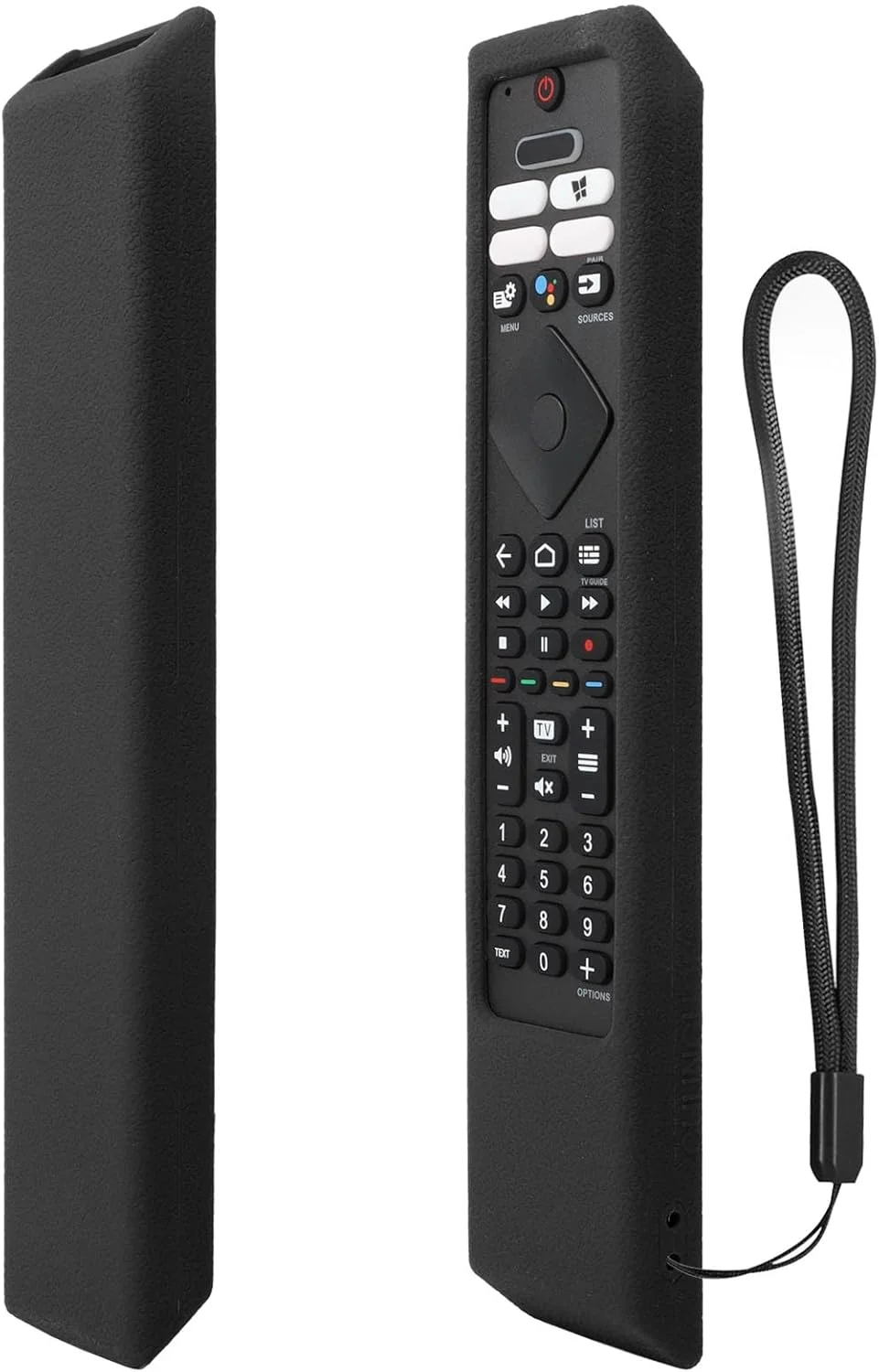 محافظ سیلیکونی ریموت کنترل تلویزیون فیلیپس Ambilight مدل YiBiChin، ضد لغزش، سازگار با فیلیپس 43PUS7906/12 55OLED707/12 65OLED707/12 به همراه بند (مشکی)