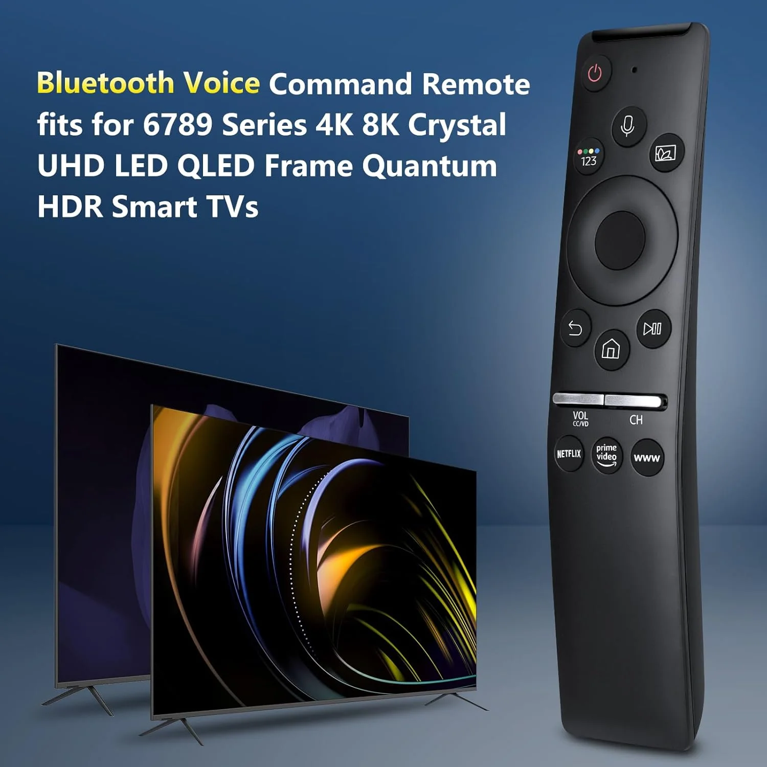 ریموت کنترل صوتی YOSUN برای تلویزیون های هوشمند سامسونگ، جایگزین برای تلویزیون های هوشمند خمیده QLED UHD 4K 8K سامسونگ، با عملکرد صوتی پشتیبانی شده ریموت کنترل صوتی YOSUN برای تلویزیون های هوشمند سامسونگ، جایگزین برای تلویزیون های هوشمند خمیده QLED UHD 4K 8K سامسونگ، با عملکرد صوتی پشتیبانی شده