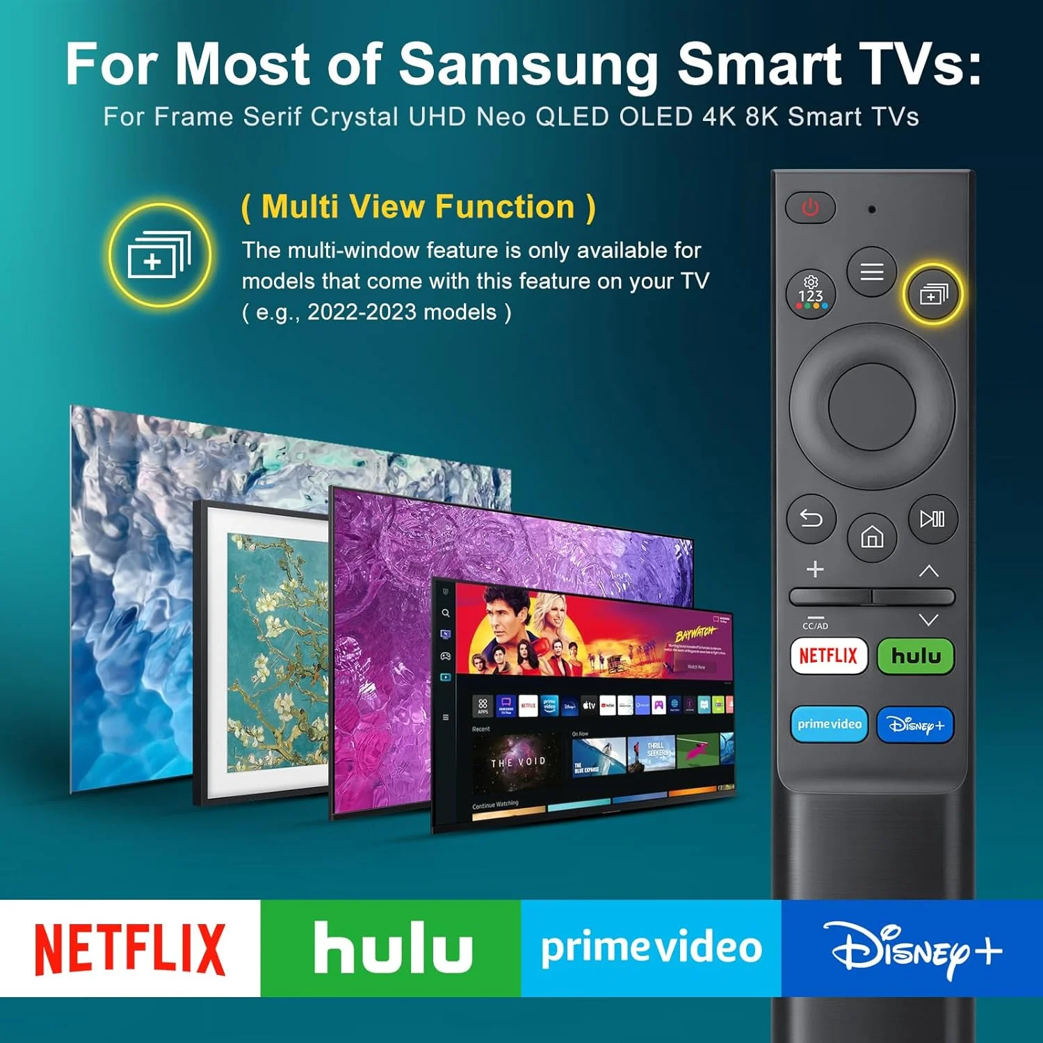 ریموت کنترل یونیورسال YOSUN برای تلویزیون های سامسونگ، ریموت جایگزین سازگار با تمام تلویزیون های هوشمند Samsung Frame Serif Crystal UHD Neo QLED OLED 4K 8K و مانیتورهای G65B G7 G70B G85SB M70B M8 S55BG97 ریموت کنترل یونیورسال YOSUN برای تلویزیون های سامسونگ، ریموت جایگزین سازگار با تمام تلویزیون های هوشمند Samsung Frame Serif Crystal UHD Neo QLED OLED 4K 8K و مانیتورهای G65B G7 G70B G85SB M70B M8 S55BG97