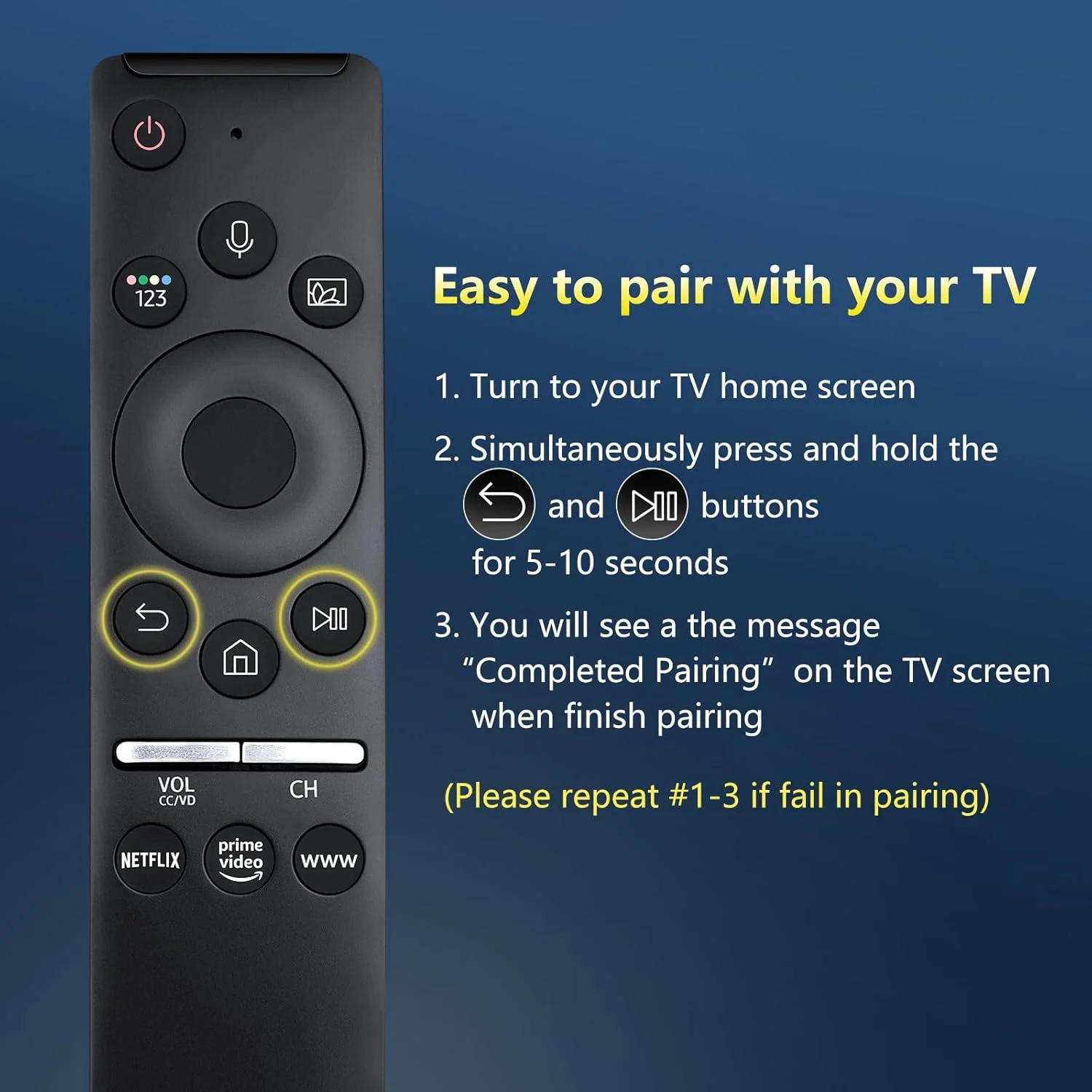 ریموت کنترل صوتی YOSUN برای تلویزیون های هوشمند سامسونگ، جایگزین برای تلویزیون های هوشمند خمیده QLED UHD 4K 8K سامسونگ، با عملکرد صوتی پشتیبانی شده ریموت کنترل صوتی YOSUN برای تلویزیون های هوشمند سامسونگ، جایگزین برای تلویزیون های هوشمند خمیده QLED UHD 4K 8K سامسونگ، با عملکرد صوتی پشتیبانی شده