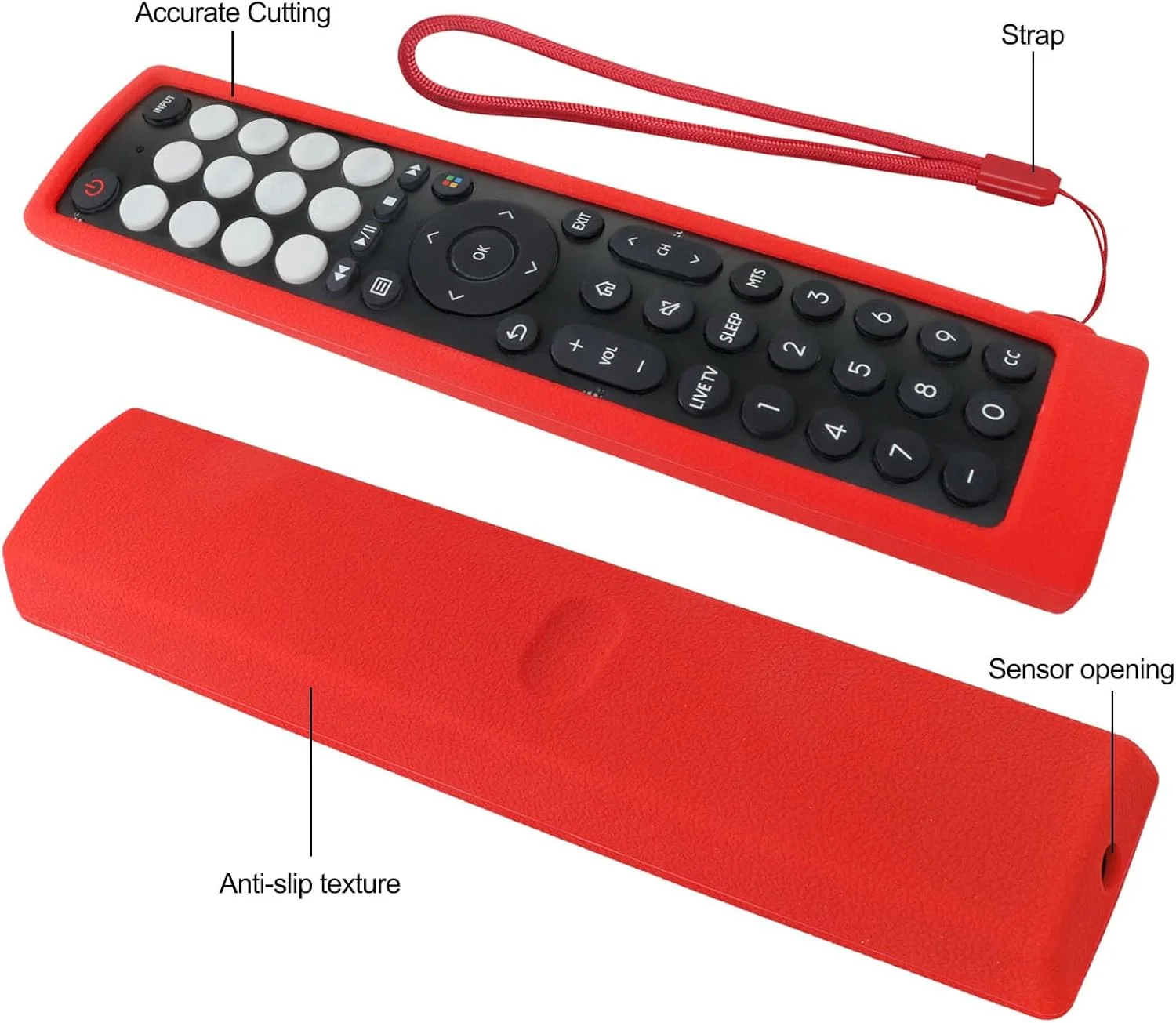 محافظ ریموت کنترل YiBiChin فقط برای ریموت کنترل اصلی تلویزیون Hisense VIDAA، مدل های EN2J36H EN2F36H ERF2S36H EN2D36H ERF2N36H، ضد ضربه و ضد لغزش - قرمز محافظ ریموت کنترل YiBiChin فقط برای ریموت کنترل اصلی تلویزیون Hisense VIDAA، مدل های EN2J36H EN2F36H ERF2S36H EN2D36H ERF2N36H، ضد ضربه و ضد لغزش - قرمز