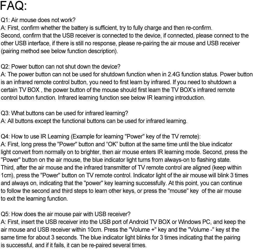 موس هوایی Wechip W1 2.4G، کیبورد بی‌سیم، کنترل از راه دور مادون قرمز با قابلیت یادگیری، حسگر حرکتی 6 محوره به همراه گیرنده USB برای تلویزیون هوشمند، اندروید باکس، لپ‌تاپ و کامپیوتر