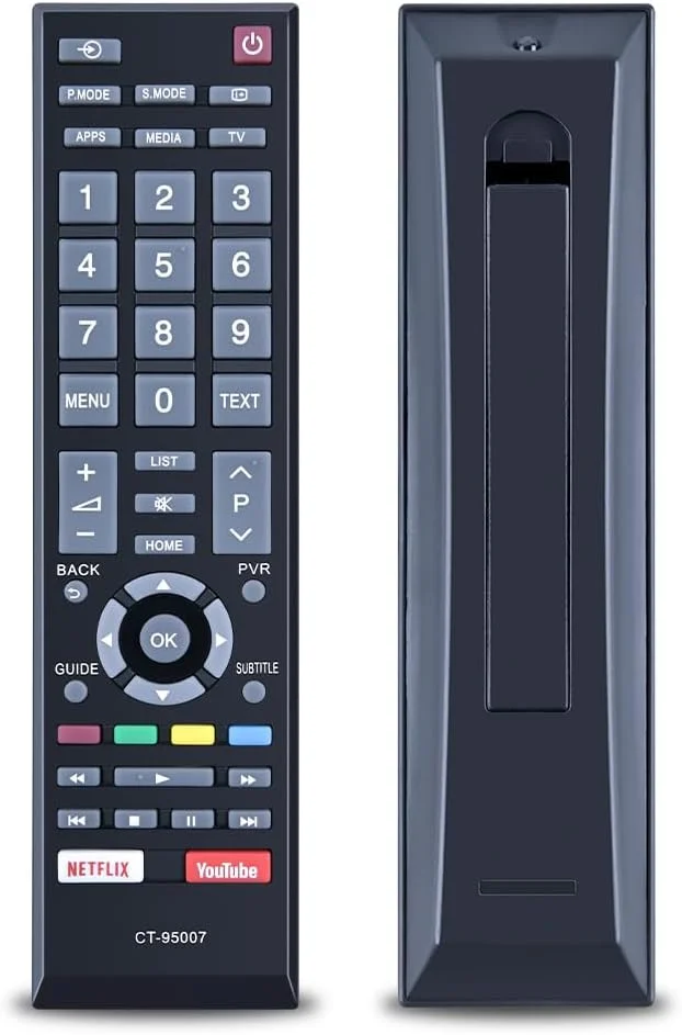 ریموت کنترل تلویزیون توشیبا مدل RM-L1625، مناسب برای Ct8054 Ct-8509 CT-90336 همراه با دکمه های یوتیوب و نتفلیکس