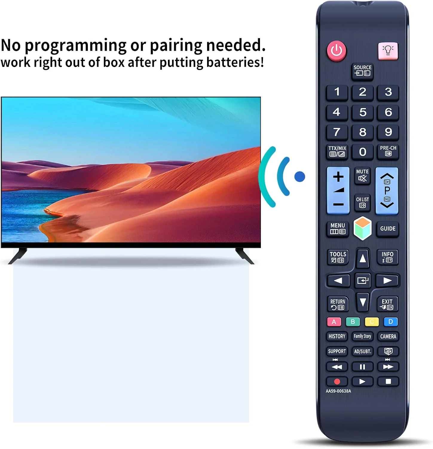 کنترل از راه دور جایگزین WDZP مناسب برای تمام تلویزیون های هوشمند سه بعدی سامسونگ - پلاسما - ال سی دی - ال ای دی مدل AA59-00638A