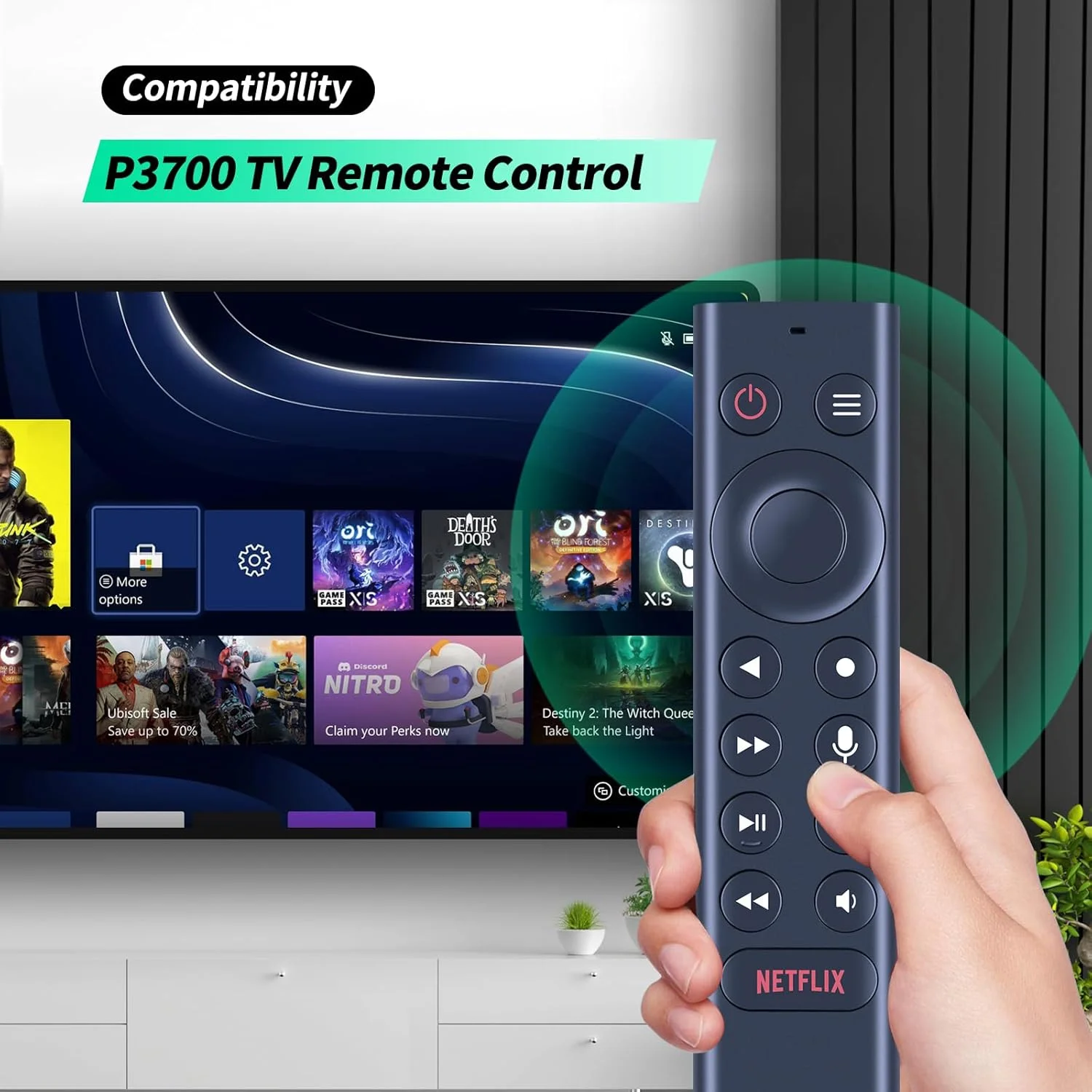 کنترل از راه دور صوتی جدید WDZP P3700 مناسب برای NVIDIA Shield TV 2015 2017 2019 با عملکرد جستجوی صوتی و دکمه نور پس زمینه