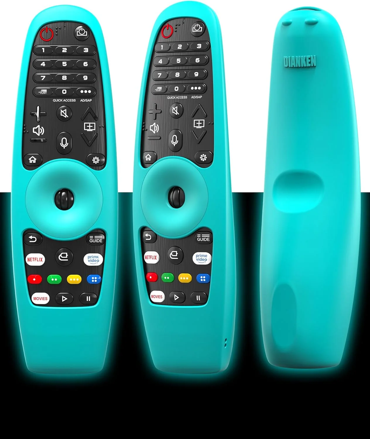 [1 عدد] روکش محافظ درخشان برای کنترل از راه دور LG AN-MR600 / LG AN-MR650 / AN-MR18BA / AN-MR19BA تلویزیون هوشمند ال جی، قاب سیلیکونی ضد افتادن/لغزش/خش/گرد و غبار/آب (آبی)