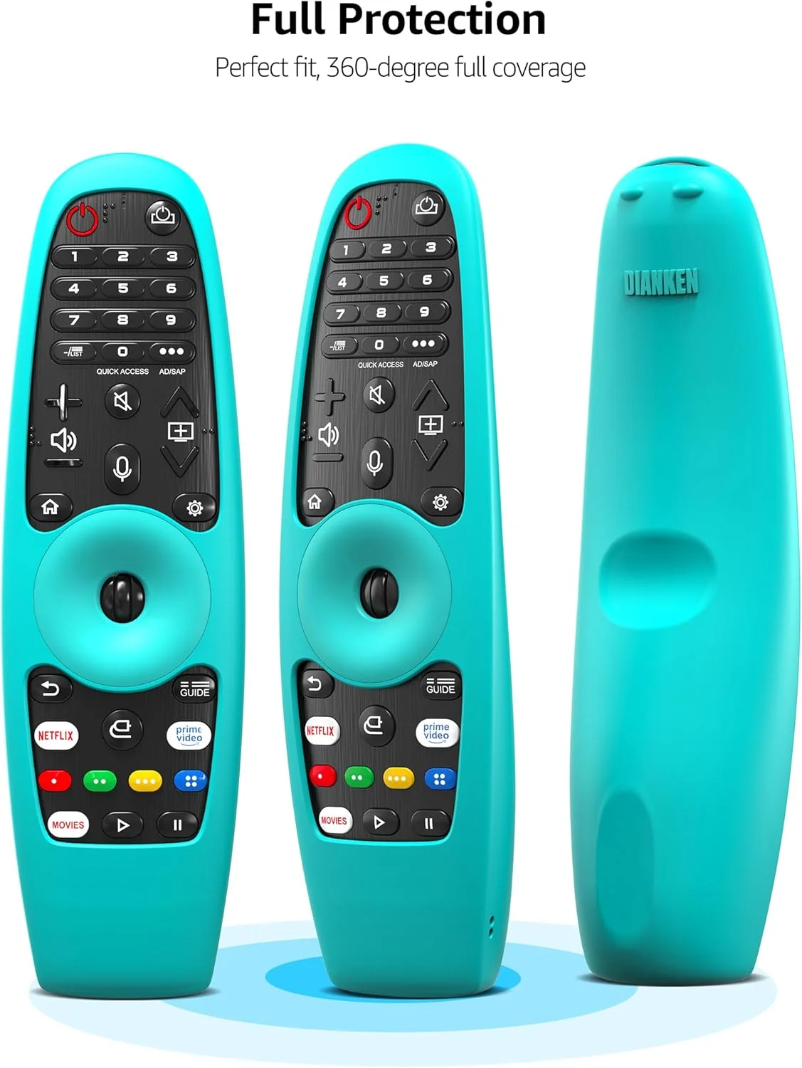 [1 عدد] روکش محافظ درخشان برای کنترل از راه دور LG AN-MR600 / LG AN-MR650 / AN-MR18BA / AN-MR19BA تلویزیون هوشمند ال جی، قاب سیلیکونی ضد افتادن/لغزش/خش/گرد و غبار/آب (آبی)