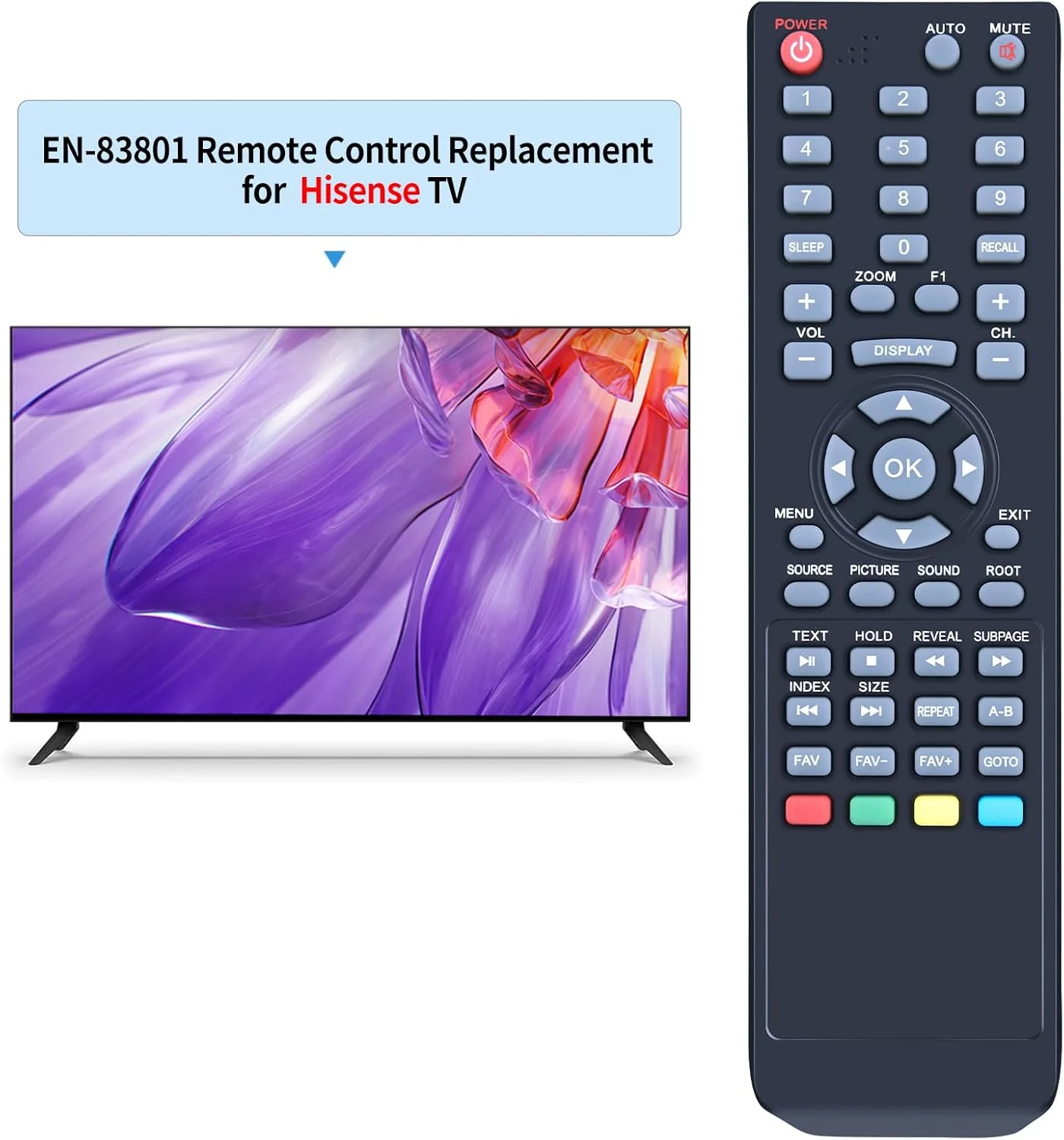 ریموت کنترل جدید EN-83801 مناسب برای تلویزیون های ال سی دی و ال ای دی هایسنس مدل LEDN40D36P