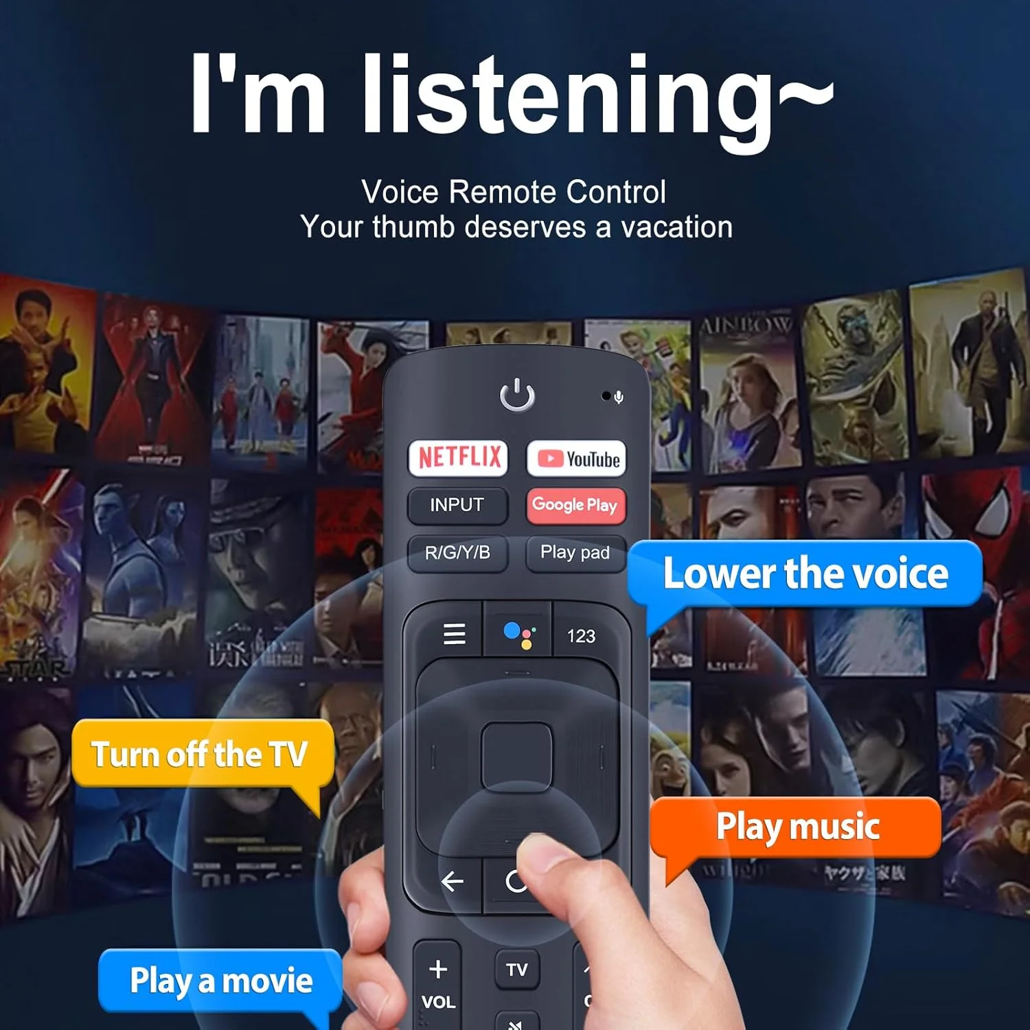 ریموت کنترل صوتی جایگزین WDZP ERF3I69H سازگار با تلویزیون هوشمند 4K Hisense مدل‌های 50RG 55RG 65RG 55H9100E 55Q8809 65H9100E، مناسب برای ERF3B69 ERF3A69 ERF3A69S ERF3B69S ERF3I69H W9HBRCB0006