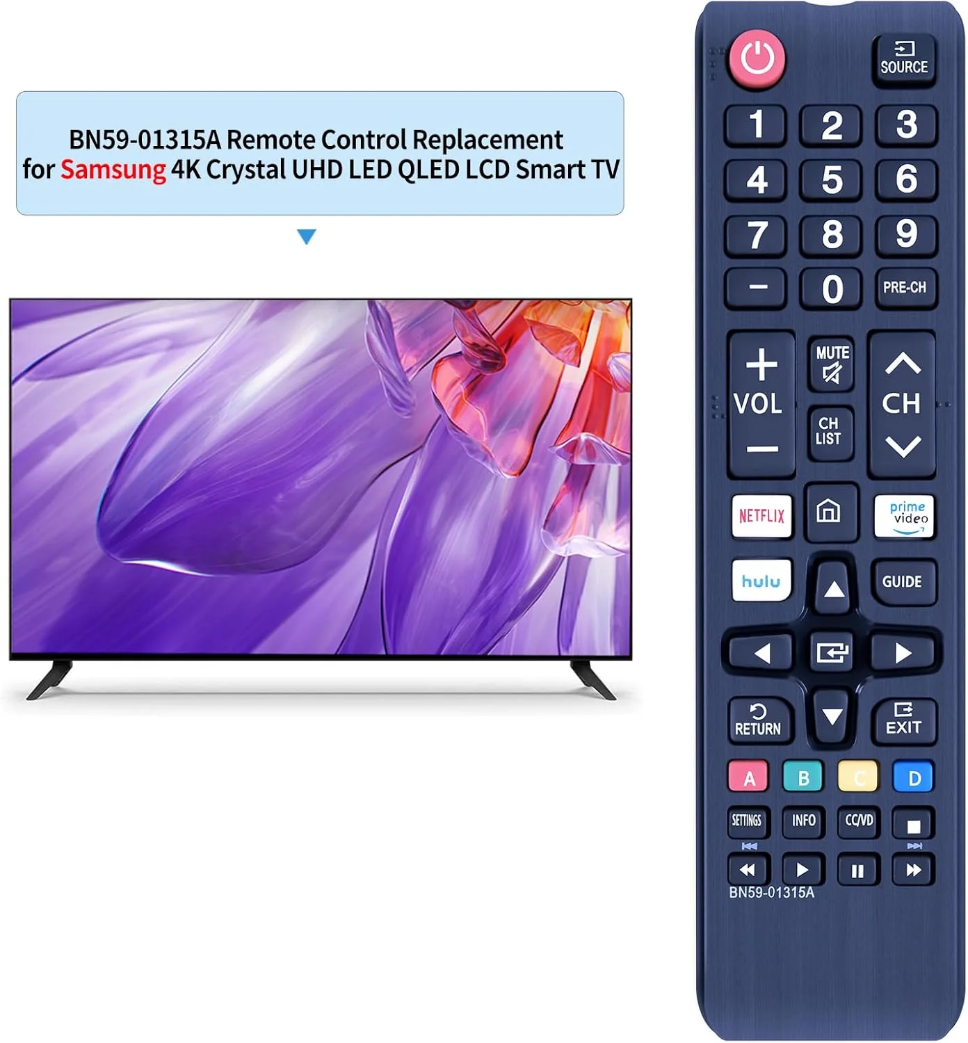 ریموت کنترل جهانی WDZP برای تمام تلویزیون های هوشمند سامسونگ LCD LED SUHD UHD HDTV 3D مدل های BN59-01199F BN59-01315B BN59-01315J BN59-01315N N59-01315A BN59-01315D BN59-01199F BN59-01178W