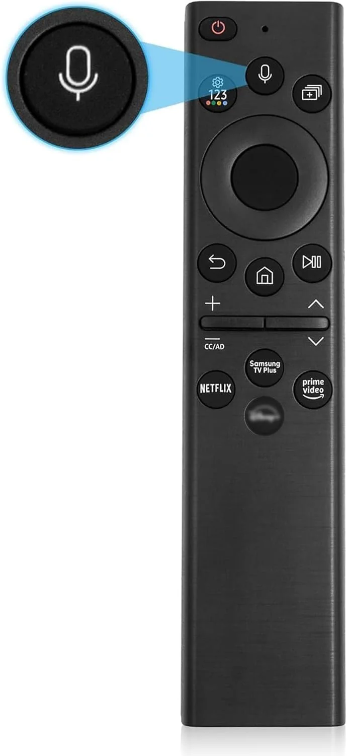 ریموت کنترل جهانی سازگار با صدا برای تلویزیون های هوشمند سامسونگ: جایگزین BN59-01385A – طراحی شده برای مدل های Frame، Serif، Crystal، Solar، UHD، Neo QLED، OLED، 4K، 8K ریموت کنترل جهانی سازگار با صدا برای تلویزیون های هوشمند سامسونگ: جایگزین BN59-01385A – طراحی شده برای مدل های Frame، Serif، Crystal، Solar، UHD، Neo QLED، OLED، 4K، 8K