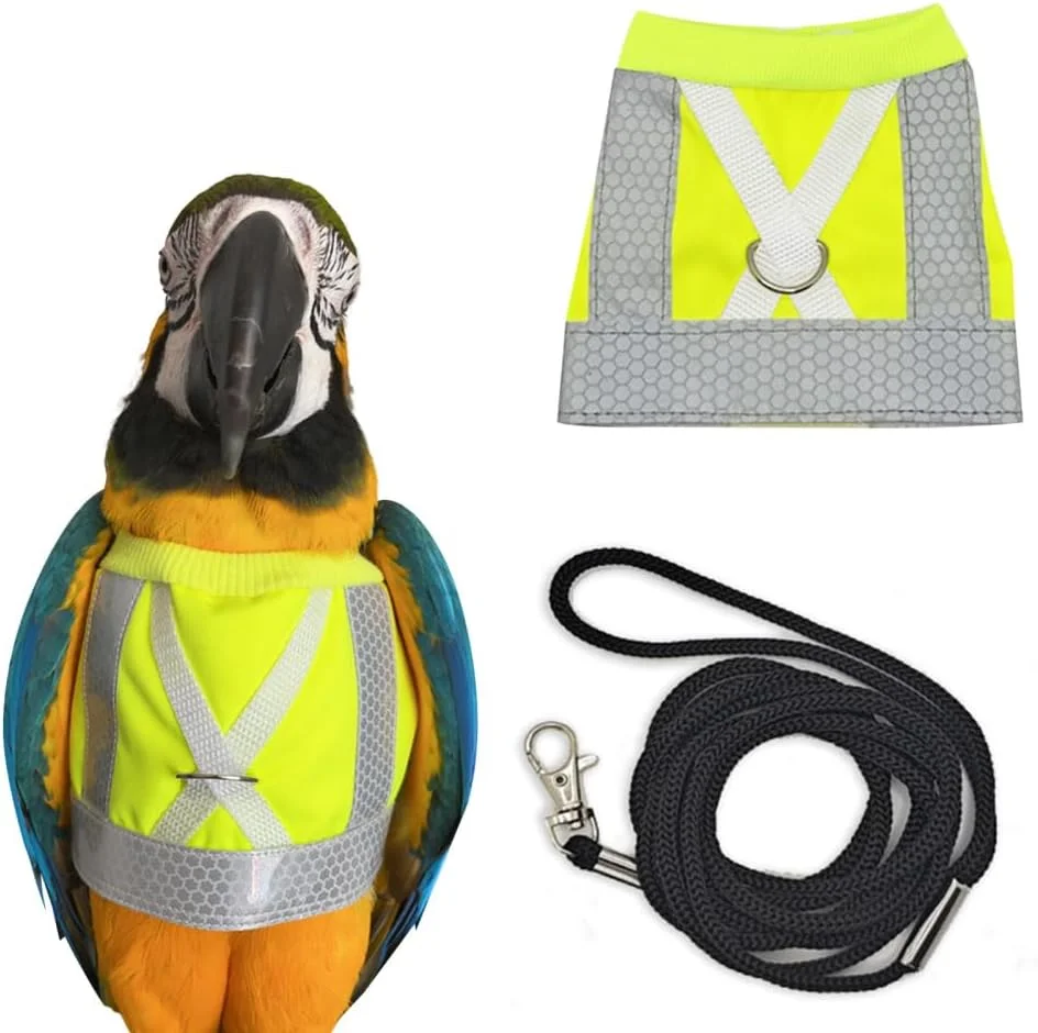 جلیقه مهار پرواز پرنده، لباس پرواز طوطی بازتابنده با افسار و پوشک پرنده برای طوطی های کوچک، عروس هلندی، کانور، مرغ عشق جلیقه مهار پرواز پرنده، لباس پرواز طوطی بازتابنده با افسار و پوشک پرنده برای طوطی های کوچک، عروس هلندی، کانور، مرغ عشق