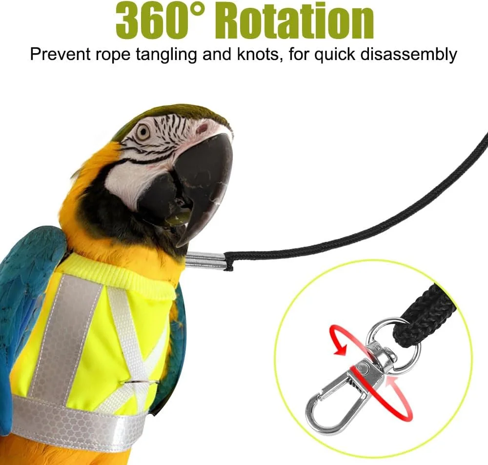 جلیقه مهار پرواز پرنده، لباس پرواز طوطی بازتابنده با افسار و پوشک پرنده برای طوطی های کوچک، عروس هلندی، کانور، مرغ عشق جلیقه مهار پرواز پرنده، لباس پرواز طوطی بازتابنده با افسار و پوشک پرنده برای طوطی های کوچک، عروس هلندی، کانور، مرغ عشق