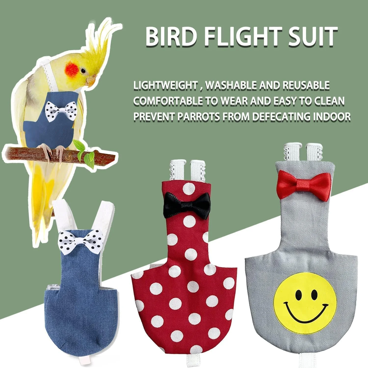لباس پرواز پرنده، پوشک با لایه های داخلی، لباس ضد آب ادرار برای طوطی ها، عروس هلندی، ماکائو، باجریگار آفریقایی، مرغ عشق (M، کابوی آبی)