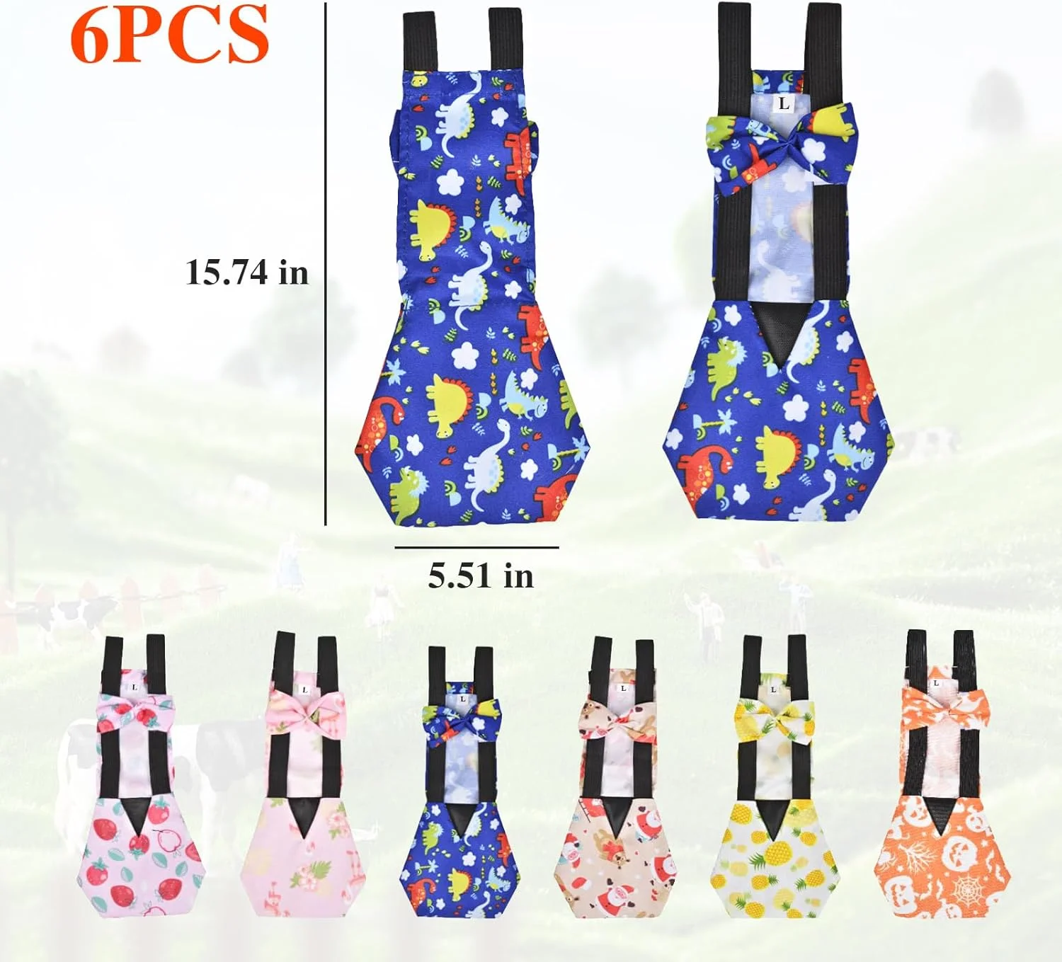 پوشک مرغ 6 عددی GoiaPvb برای مرغ ها، پوشک جوجه اردک قابل استفاده مجدد، پوشک حیوانات خانگی ضد آب قابل شستشو با پاپیون برای طیور (L) پوشک مرغ 6 عددی GoiaPvb برای مرغ ها، پوشک جوجه اردک قابل استفاده مجدد، پوشک حیوانات خانگی ضد آب قابل شستشو با پاپیون برای طیور (L)