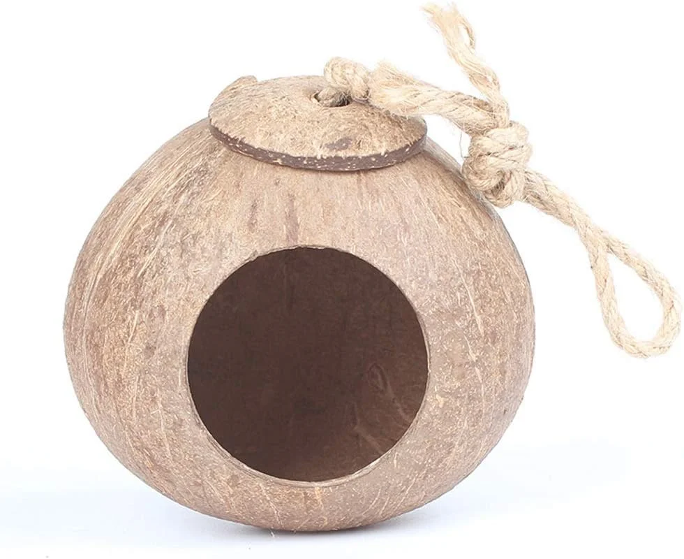 لانه پرنده پیاولینگ، لانه نارگیلی طبیعی، قفس پرورش طوطی و مرغ عشق، قفس آویز، خانه کوچک گرم و بادوام لانه پرنده پیاولینگ، لانه نارگیلی طبیعی، قفس پرورش طوطی و مرغ عشق، قفس آویز، خانه کوچک گرم و بادوام