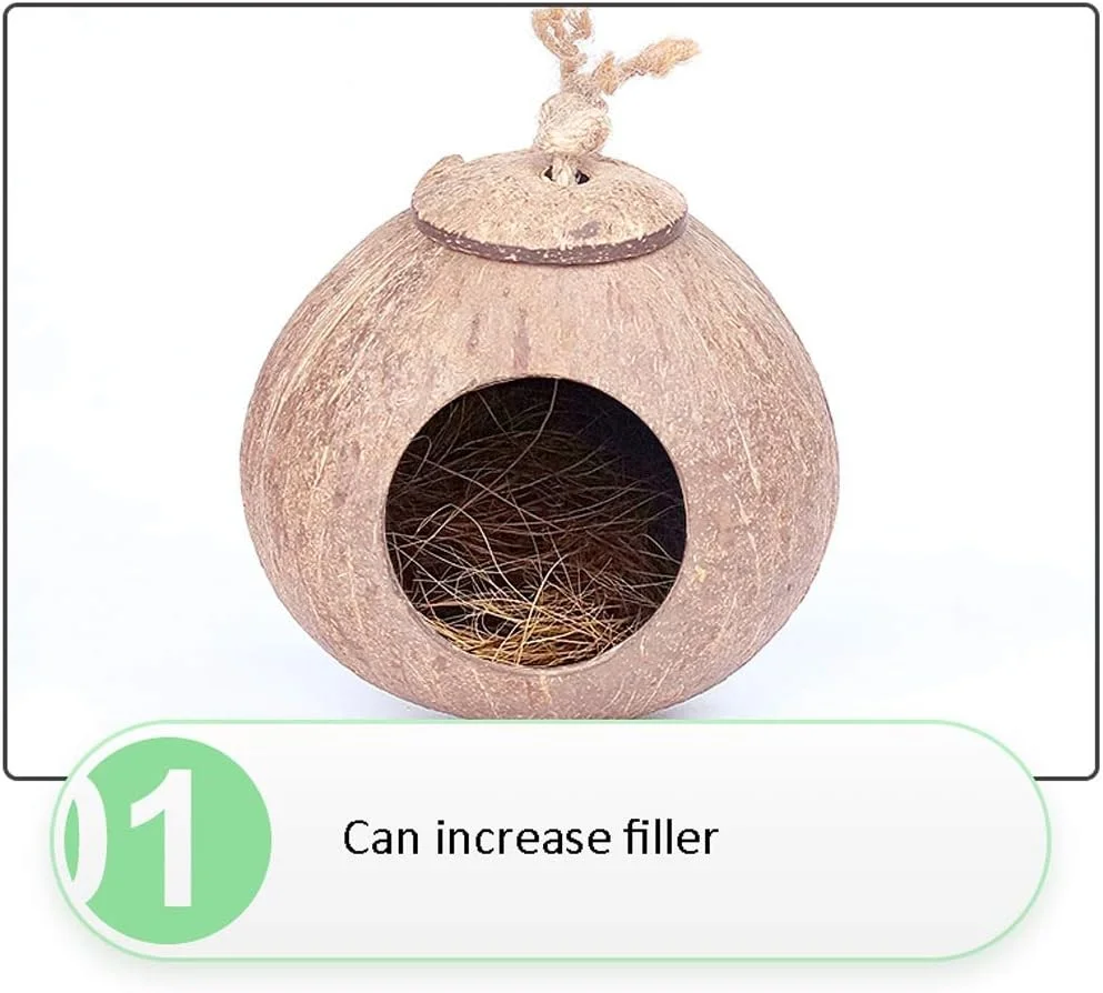 لانه پرنده پیاولینگ، لانه نارگیلی طبیعی، قفس پرورش طوطی و مرغ عشق، قفس آویز، خانه کوچک گرم و بادوام لانه پرنده پیاولینگ، لانه نارگیلی طبیعی، قفس پرورش طوطی و مرغ عشق، قفس آویز، خانه کوچک گرم و بادوام