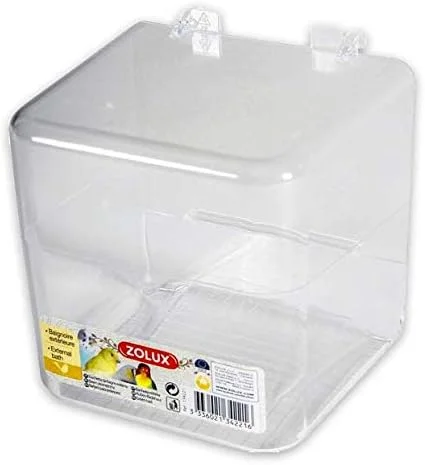 حمام زولاکس مربعی برای پرندگان خانگی، قابل آویزان شدن بیرون از قفس - 13.5x13.5x13.5 سانتی متر حمام زولاکس مربعی برای پرندگان خانگی، قابل آویزان شدن بیرون از قفس - 13.5x13.5x13.5 سانتی متر