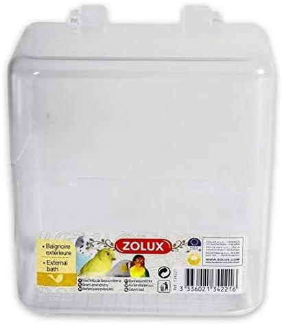 حمام زولاکس مربعی برای پرندگان خانگی، قابل آویزان شدن بیرون از قفس - 13.5x13.5x13.5 سانتی متر حمام زولاکس مربعی برای پرندگان خانگی، قابل آویزان شدن بیرون از قفس - 13.5x13.5x13.5 سانتی متر