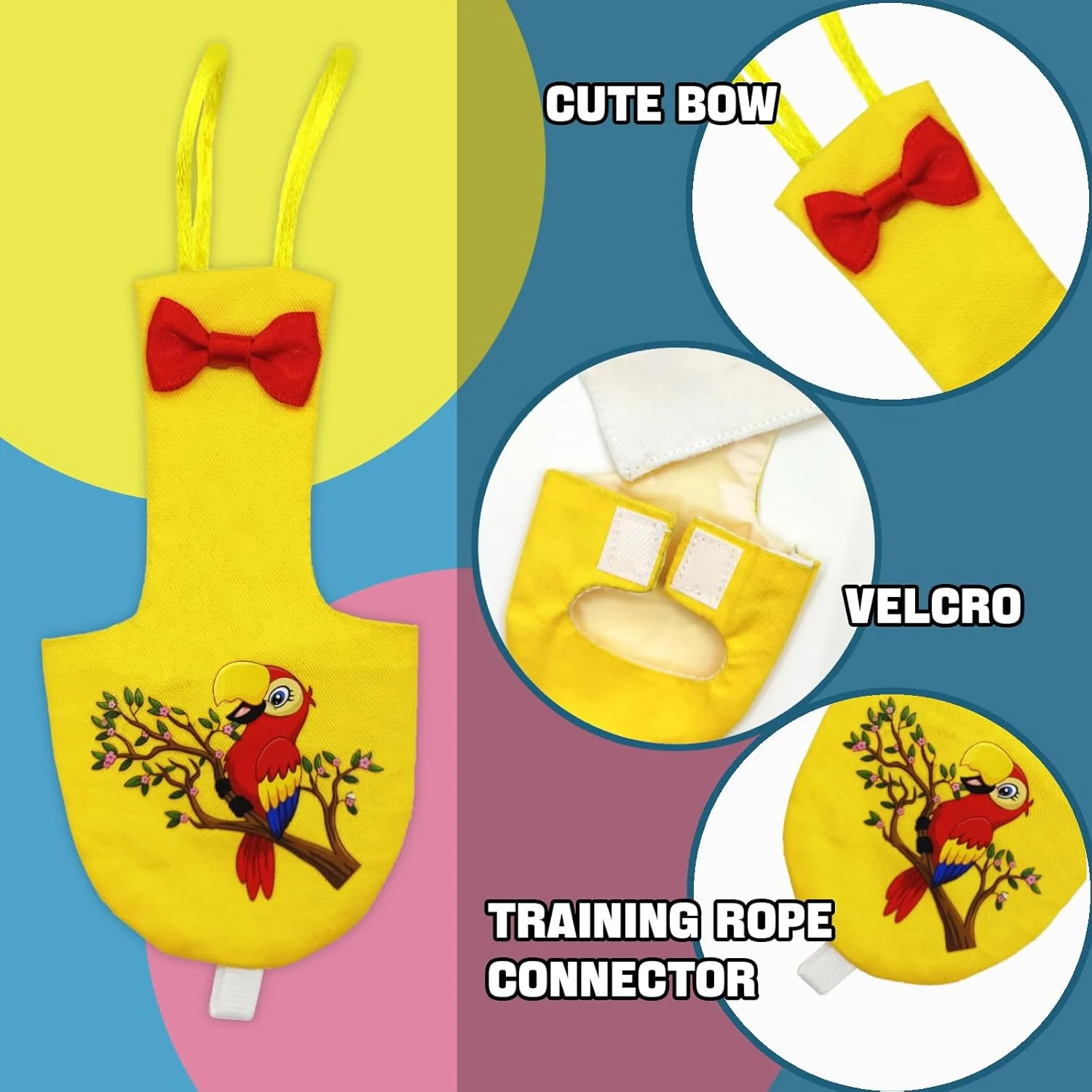 پوشک پرنده XQIGI، پوشک های قابل شستشو برای طوطی، لباس پرواز پرنده قابل استفاده مجدد، لباس محافظ تنفسی برای طوطی برزیلی، طوطی ماکائو، مرغ عشق، قناری، مرغ عشق، عروس هلندی (زرد، XL) پوشک پرنده XQIGI، پوشک های قابل شستشو برای طوطی، لباس پرواز پرنده قابل استفاده مجدد، لباس محافظ تنفسی برای طوطی برزیلی، طوطی ماکائو، مرغ عشق، قناری، مرغ عشق، عروس هلندی (زرد، XL)
