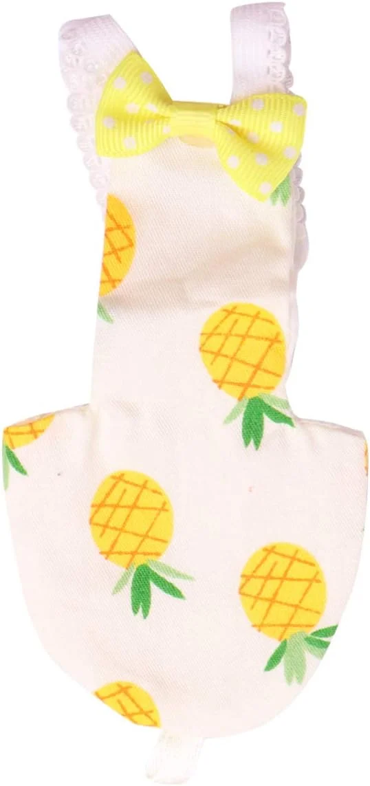 پوشک پرنده قابل شستشو، پوشک پرنده طوطی قابل استفاده مجدد، پوشک ضد آب پرنده، شلوار پوشک پرنده، لوازم حیوانات خانگی برای عروس هلندی (آناناس XS)