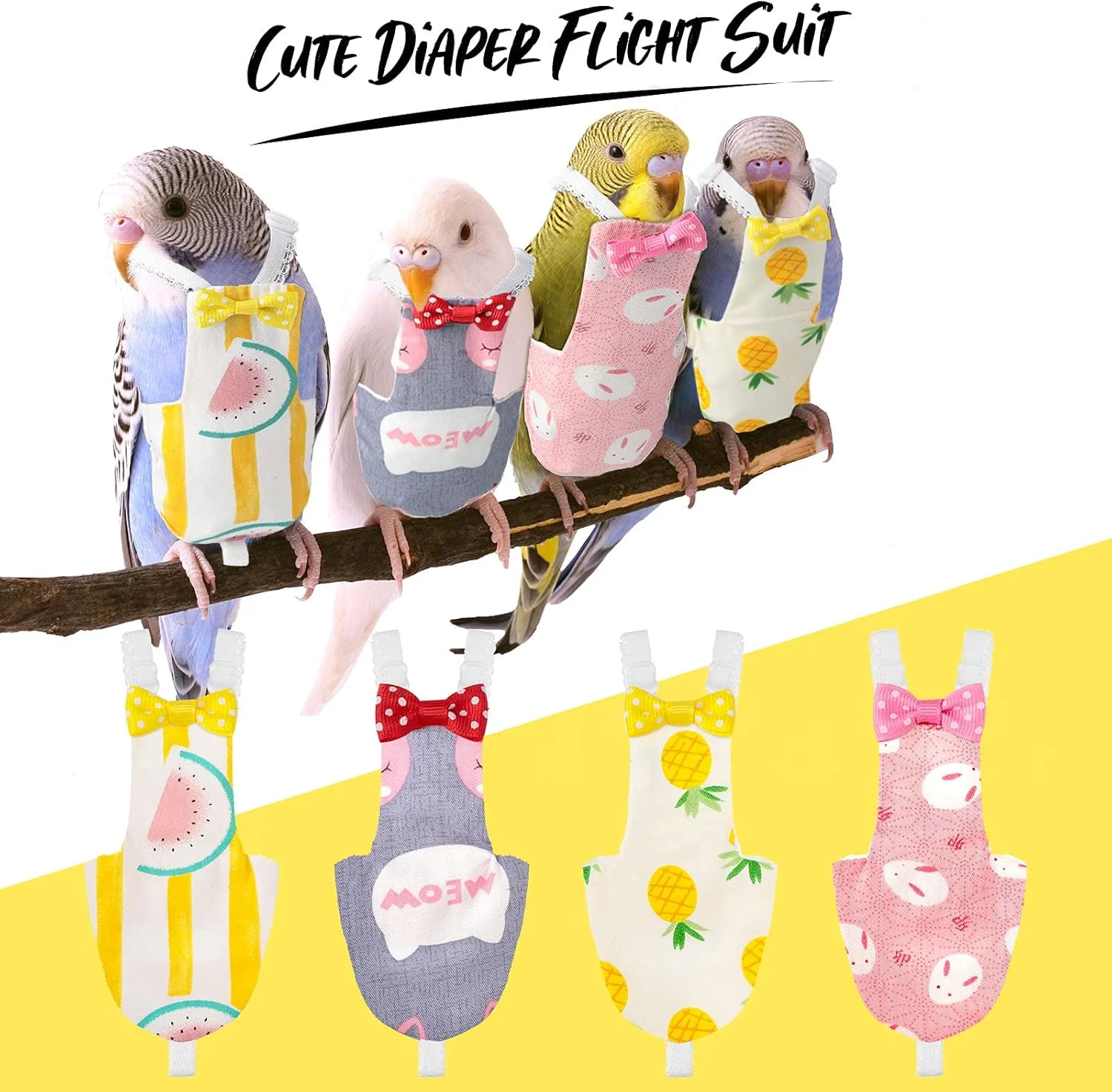 ست چهارتایی پوشک پرنده، لباس پرواز، آستر قابل شستشو و استفاده مجدد، لباس محافظ طوطی با لایه داخلی ضد آب، لباس ادرار زیبا برای طوطی ماکائو، باجریگار، مرغ عشق (طرح خرگوش، M) ست چهارتایی پوشک پرنده، لباس پرواز، آستر قابل شستشو و استفاده مجدد، لباس محافظ طوطی با لایه داخلی ضد آب، لباس ادرار زیبا برای طوطی ماکائو، باجریگار، مرغ عشق (طرح خرگوش، M)