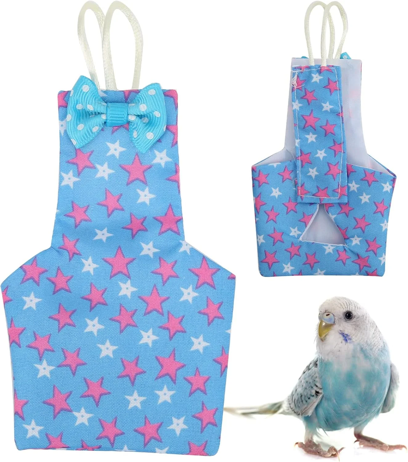 پوشک پرندگان MLDWME، پوشک پرنده قابل شستشو، قابل استفاده مجدد، تنفس پذیر و زیبا برای مرغ عشق، طوطی و کاکادو (M, Five Stars) پوشک پرندگان MLDWME، پوشک پرنده قابل شستشو، قابل استفاده مجدد، تنفس پذیر و زیبا برای مرغ عشق، طوطی و کاکادو (M, Five Stars)