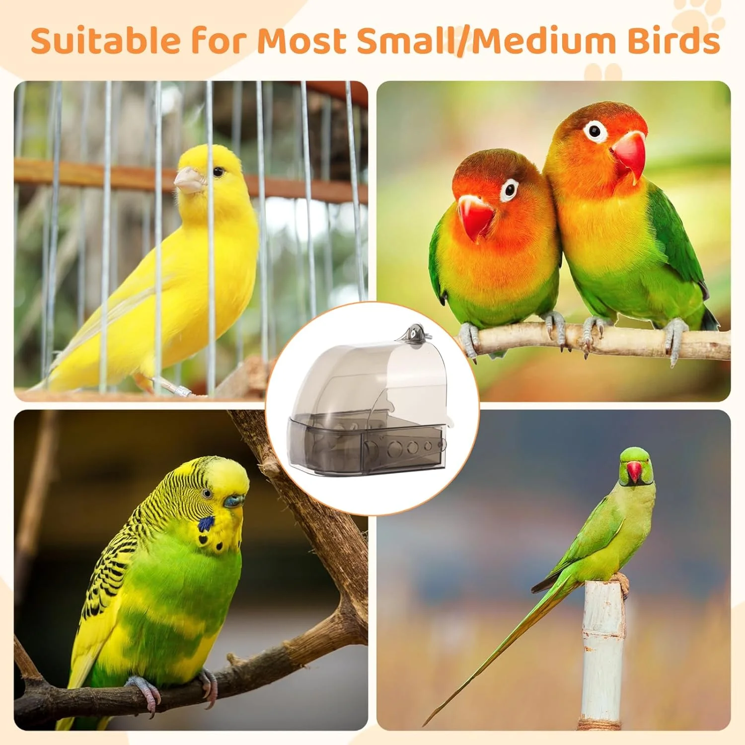 ظرف حمام پرنده Tideme، مناسب برای قفس پرندگان ظرف حمام پرنده Tideme، مناسب برای قفس پرندگان