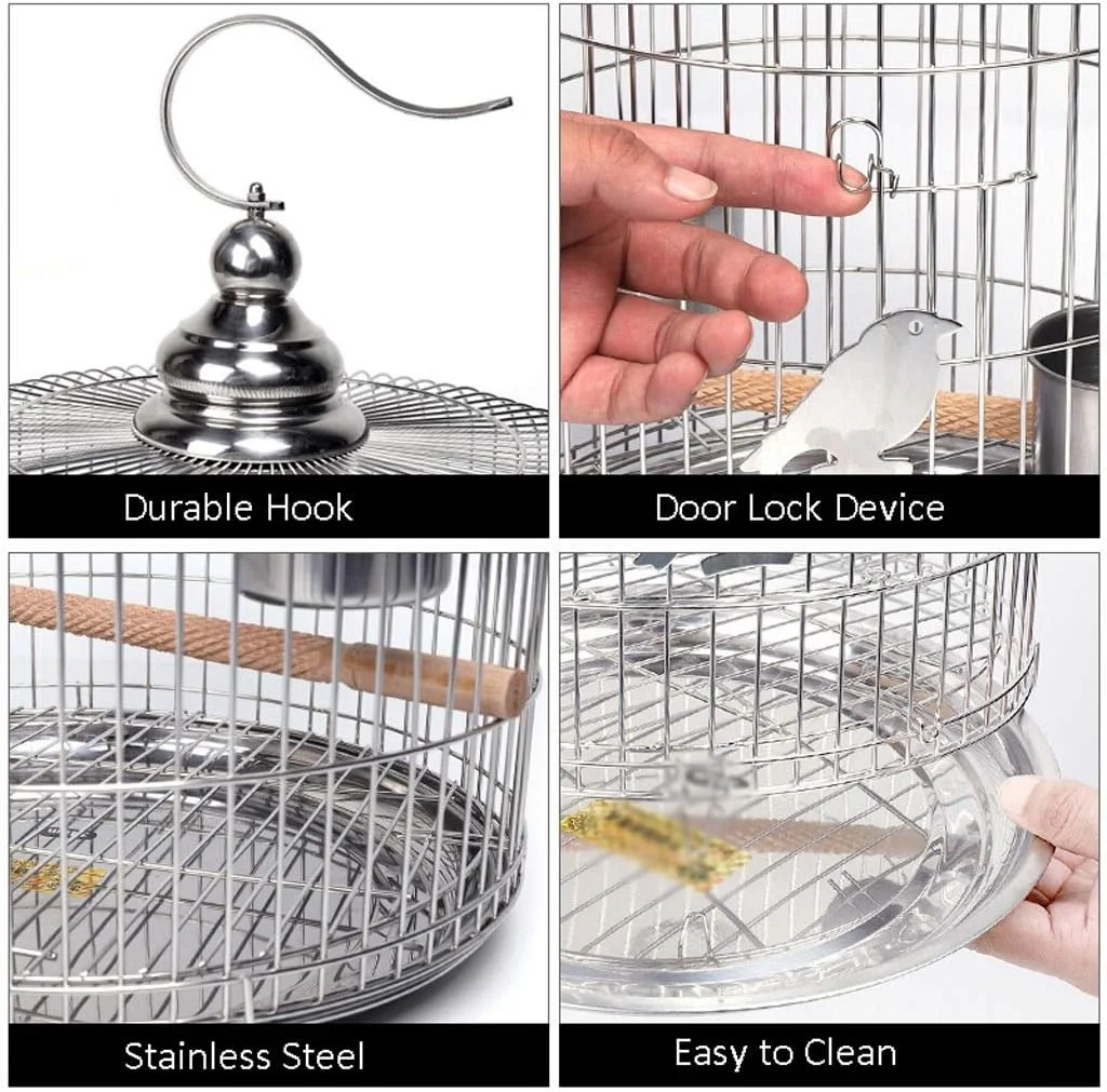 قفس پرنده توخالی استیل ضد زنگ، قفس مرغ مینا، خانه پرنده سار، قفس فنچ قناری، قفس حیوانات خانگی بادوام (سایز: 34 سانتی متر) قفس پرنده توخالی استیل ضد زنگ، قفس مرغ مینا، خانه پرنده سار، قفس فنچ قناری، قفس حیوانات خانگی بادوام (سایز: 34 سانتی متر)