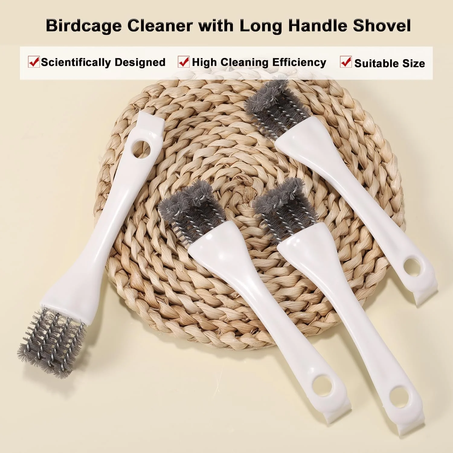 ست 4 عددی برس تمیز کننده قفس پرنده با دسته بلند، برس تمیز کننده قفس پرنده از جنس استیل ضد زنگ، لوازم کارآمد برای تمیز کردن فضولات طوطی، مناسب برای مرغ عشق، عروس هلندی و حیوانات خانگی کوچک ست 4 عددی برس تمیز کننده قفس پرنده با دسته بلند، برس تمیز کننده قفس پرنده از جنس استیل ضد زنگ، لوازم کارآمد برای تمیز کردن فضولات طوطی، مناسب برای مرغ عشق، عروس هلندی و حیوانات خانگی کوچک