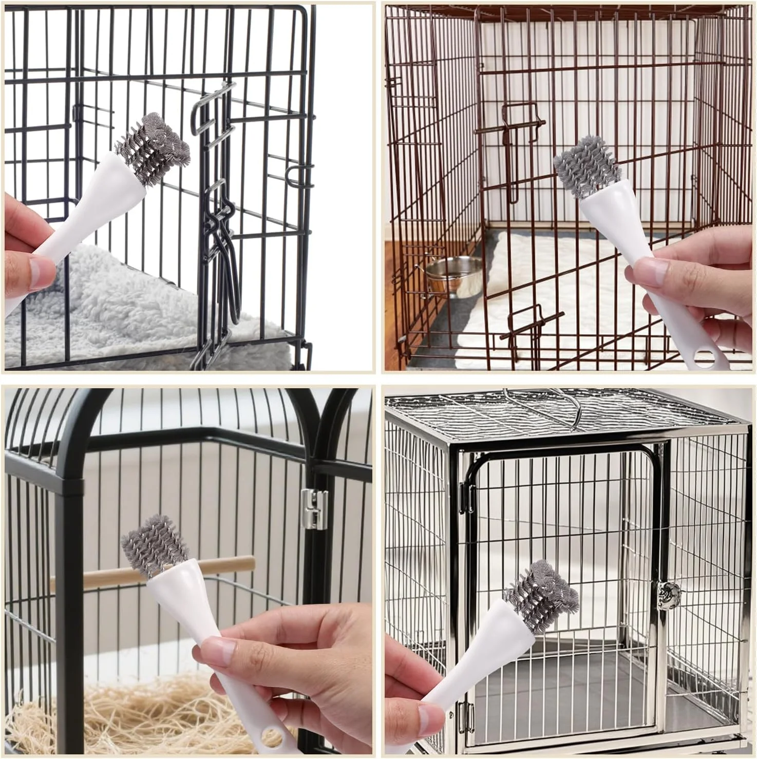 ست 4 عددی برس تمیز کننده قفس پرنده با دسته بلند، برس تمیز کننده قفس پرنده از جنس استیل ضد زنگ، لوازم کارآمد برای تمیز کردن فضولات طوطی، مناسب برای مرغ عشق، عروس هلندی و حیوانات خانگی کوچک ست 4 عددی برس تمیز کننده قفس پرنده با دسته بلند، برس تمیز کننده قفس پرنده از جنس استیل ضد زنگ، لوازم کارآمد برای تمیز کردن فضولات طوطی، مناسب برای مرغ عشق، عروس هلندی و حیوانات خانگی کوچک