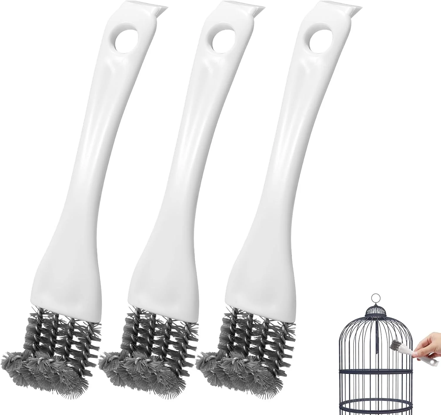 ست 3 عددی برس تمیز کننده قفس پرنده، برس تمیز کننده قفس پرنده از جنس استیل ضد زنگ، ابزار بادوام برای حذف فضولات قفس حیوانات خانگی، طوطی و لوازم جانبی تمیز کردن قفس طیور ست 3 عددی برس تمیز کننده قفس پرنده، برس تمیز کننده قفس پرنده از جنس استیل ضد زنگ، ابزار بادوام برای حذف فضولات قفس حیوانات خانگی، طوطی و لوازم جانبی تمیز کردن قفس طیور