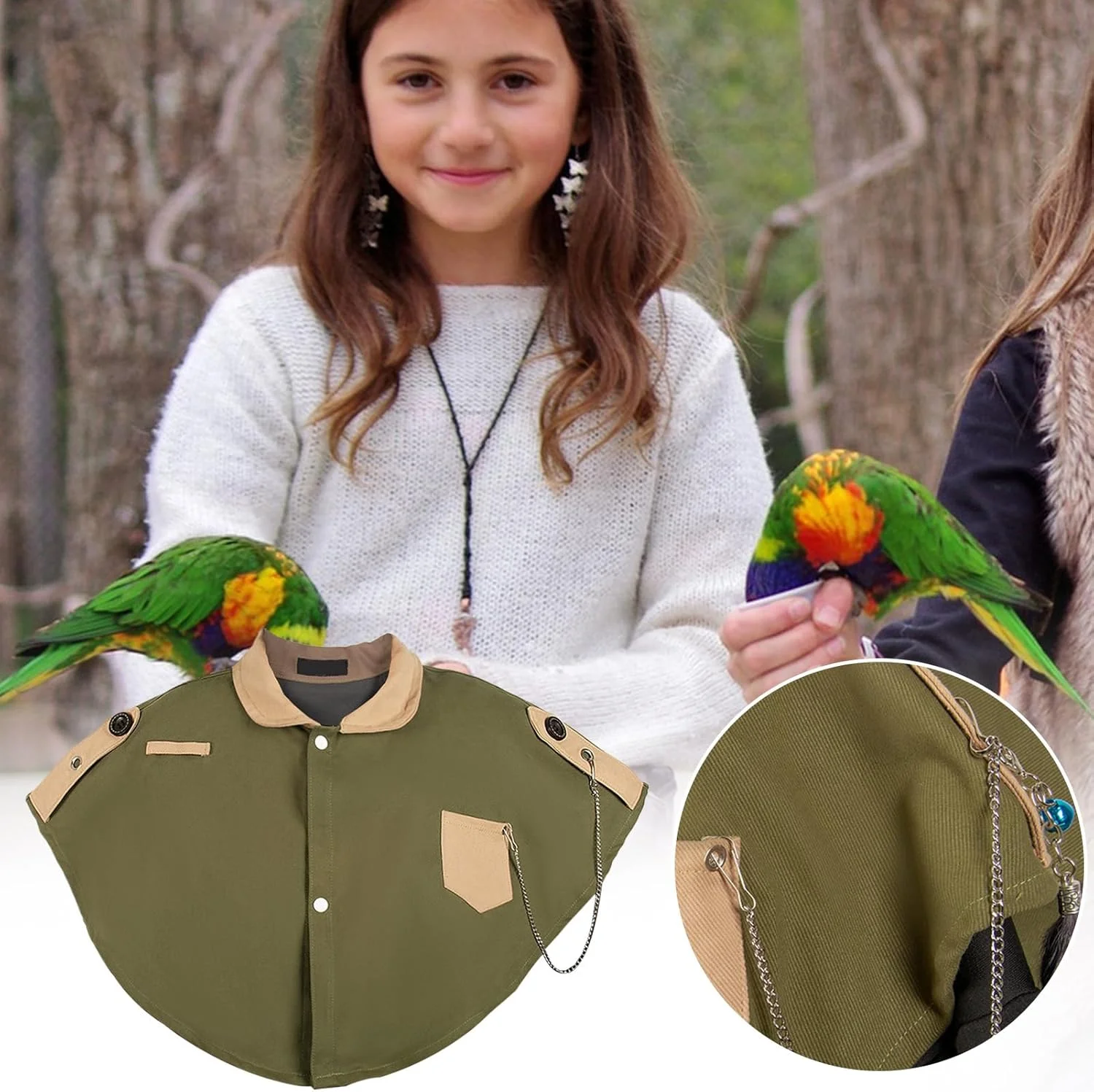 محافظ شانه پرنده | پیشبند تمرینی پرنده، شال ضد گاز گرفتن با جیب برای فنچ ها، مرغ عشق ها، خاکستری های آفریقایی، ماکائو ها، کانورها، تغذیه، عکاسی