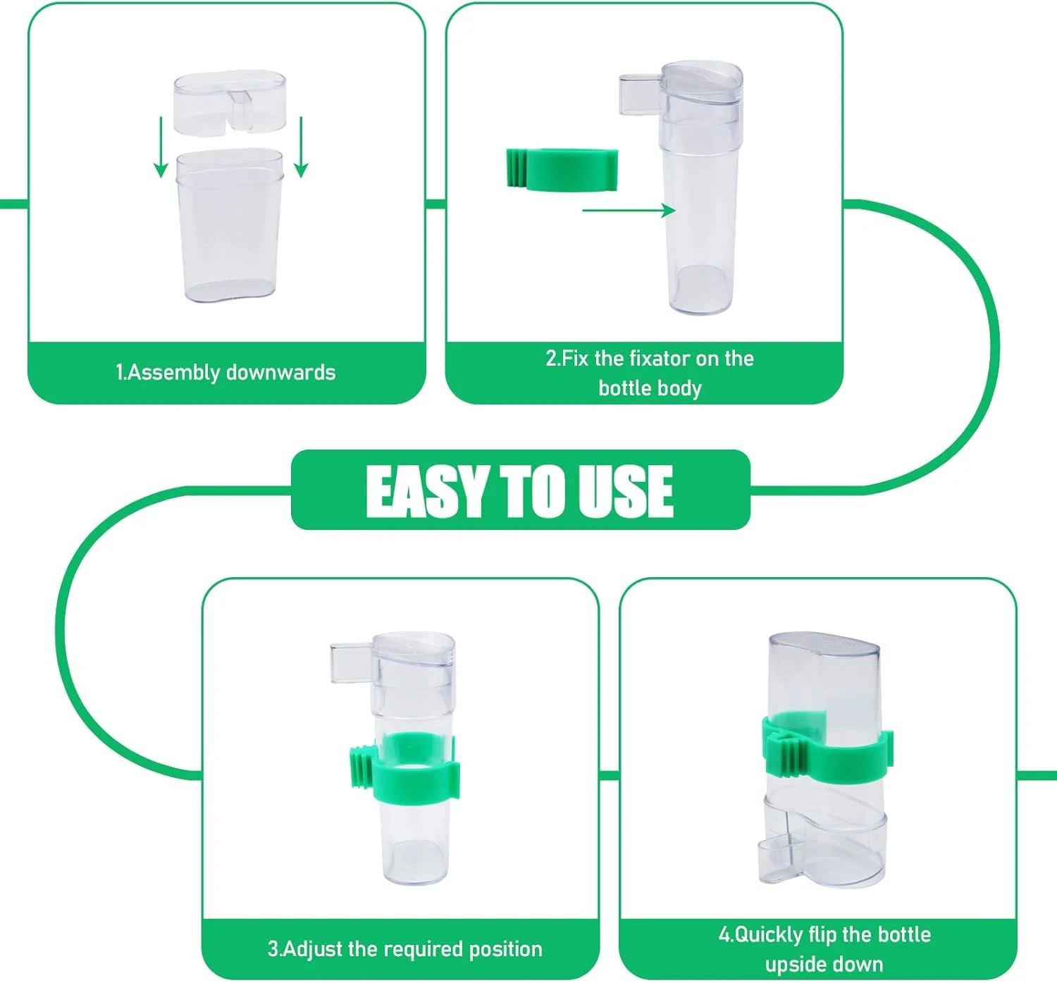 آبخوری اتوماتیک پرندگان SNOMEL، 2 عددی، 200 میلی لیتر، آویز قفس، بدون ریزش، ظرف آب و دانه پلاستیکی برای قفس طوطی، مرغ عشق، قناری و پرندگان کوچک
