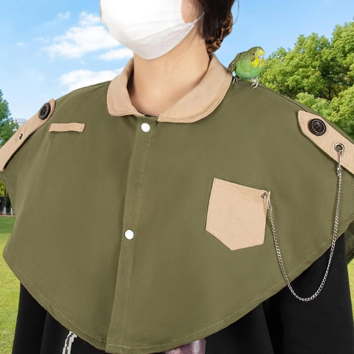 محافظ شانه پرنده | پیشبند تمرینی پرنده، شال ضد گاز گرفتن با جیب برای فنچ ها، مرغ عشق ها، خاکستری های آفریقایی، ماکائو ها، کانورها، تغذیه، عکاسی