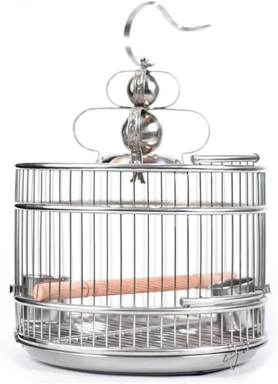 قفس پرنده استیل ضد زنگ، قفس پرندگان، پایه قفس پرنده، خانه های گرد آویز برای طوطی، فنچ، قناری، حیوانات کوچک، بادوام (اندازه: 28 سانتی متر) قفس پرنده استیل ضد زنگ، قفس پرندگان، پایه قفس پرنده، خانه های گرد آویز برای طوطی، فنچ، قناری، حیوانات کوچک، بادوام (اندازه: 28 سانتی متر)