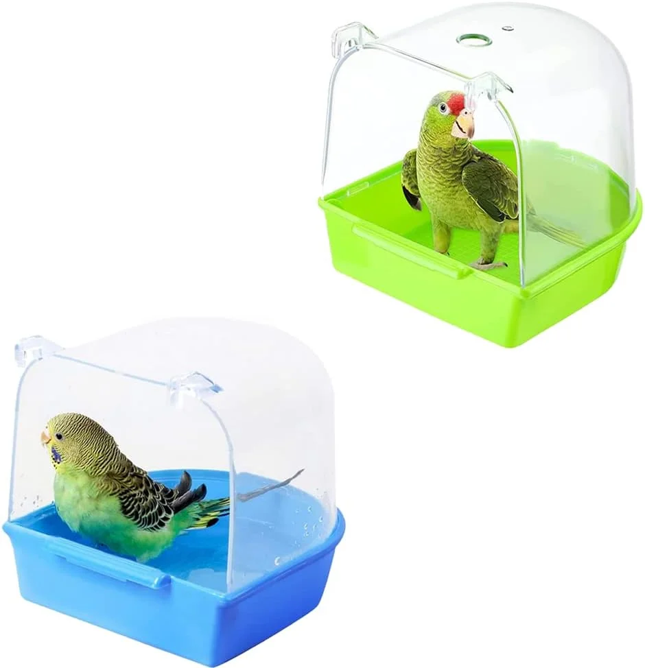 حمام پرنده فنری X، جعبه دوش طوطی، 2 عدد، جعبه حمام پرنده آویز با سوراخ تزریق آب، وان حمام پرنده برای پرندگان کوچک، حمام پرنده برای قفس حمام پرنده فنری X، جعبه دوش طوطی، 2 عدد، جعبه حمام پرنده آویز با سوراخ تزریق آب، وان حمام پرنده برای پرندگان کوچک، حمام پرنده برای قفس