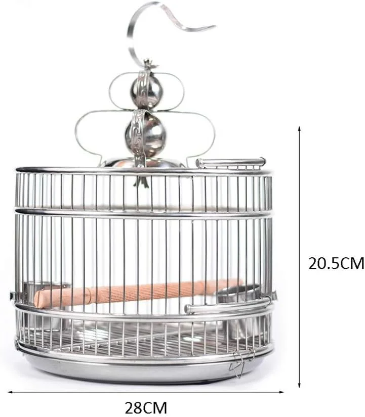 قفس پرنده استیل ضد زنگ، قفس پرندگان، پایه قفس پرنده، خانه های گرد آویز برای طوطی، فنچ، قناری، حیوانات کوچک، بادوام (اندازه: 28 سانتی متر) قفس پرنده استیل ضد زنگ، قفس پرندگان، پایه قفس پرنده، خانه های گرد آویز برای طوطی، فنچ، قناری، حیوانات کوچک، بادوام (اندازه: 28 سانتی متر)