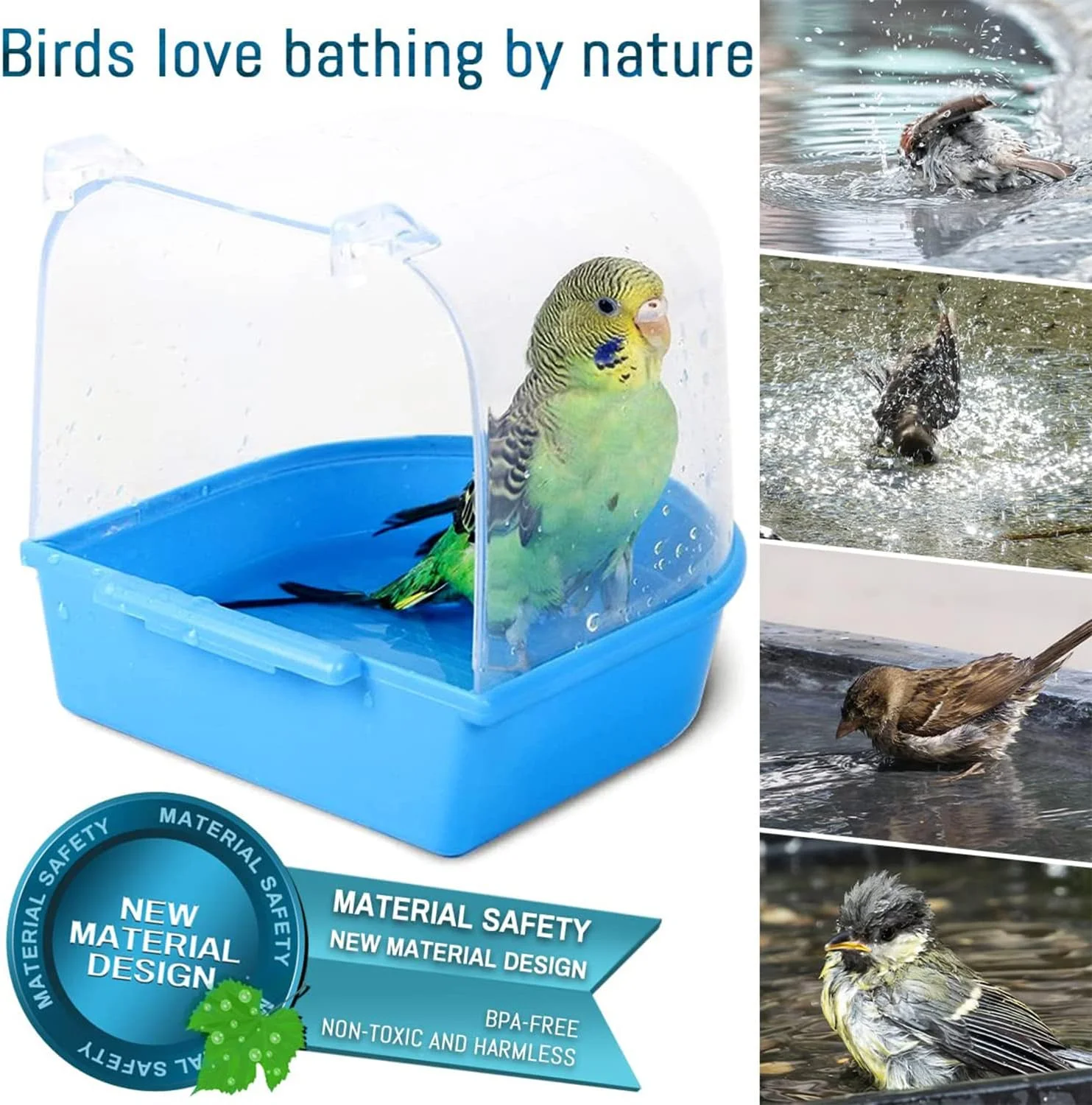 حمام پرنده فنری X، جعبه دوش طوطی، 2 عدد، جعبه حمام پرنده آویز با سوراخ تزریق آب، وان حمام پرنده برای پرندگان کوچک، حمام پرنده برای قفس حمام پرنده فنری X، جعبه دوش طوطی، 2 عدد، جعبه حمام پرنده آویز با سوراخ تزریق آب، وان حمام پرنده برای پرندگان کوچک، حمام پرنده برای قفس
