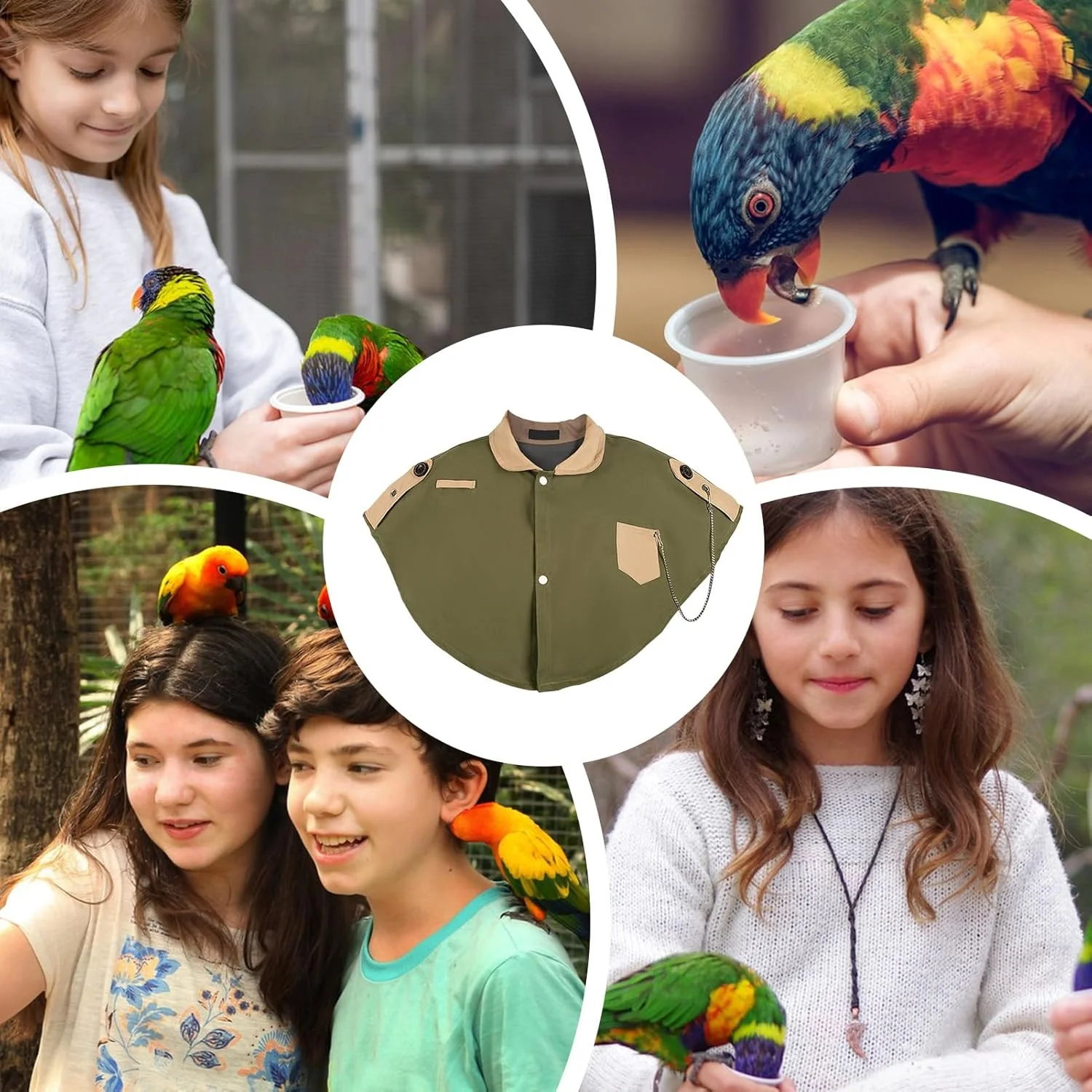 محافظ شانه پرنده | پد محافظ مدفوع پرنده | شال تغذیه ضد گاز گرفتن طوطی با جیب برای طوطی خاکستری آفریقایی، کانورها، ماکائو، مرغ عشق، فنچ، شهدخوارها، آموزش در فضای باز محافظ شانه پرنده | پد محافظ مدفوع پرنده | شال تغذیه ضد گاز گرفتن طوطی با جیب برای طوطی خاکستری آفریقایی، کانورها، ماکائو، مرغ عشق، فنچ، شهدخوارها، آموزش در فضای باز