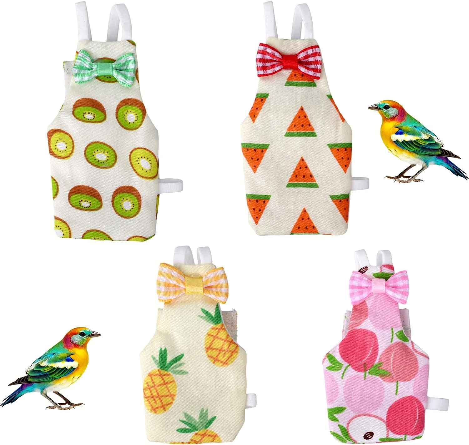 4 عدد پوشک پرنده، لباس پوشک طوطی قابل استفاده مجدد، لباس پرواز پنبه ای قابل تنظیم ضد آب، لباس پاپیونی زیبا و قابل شستشو برای عروس هلندی، کانور، کبوتر و پرندگان کوچک خانگی 4 عدد پوشک پرنده، لباس پوشک طوطی قابل استفاده مجدد، لباس پرواز پنبه ای قابل تنظیم ضد آب، لباس پاپیونی زیبا و قابل شستشو برای عروس هلندی، کانور، کبوتر و پرندگان کوچک خانگی