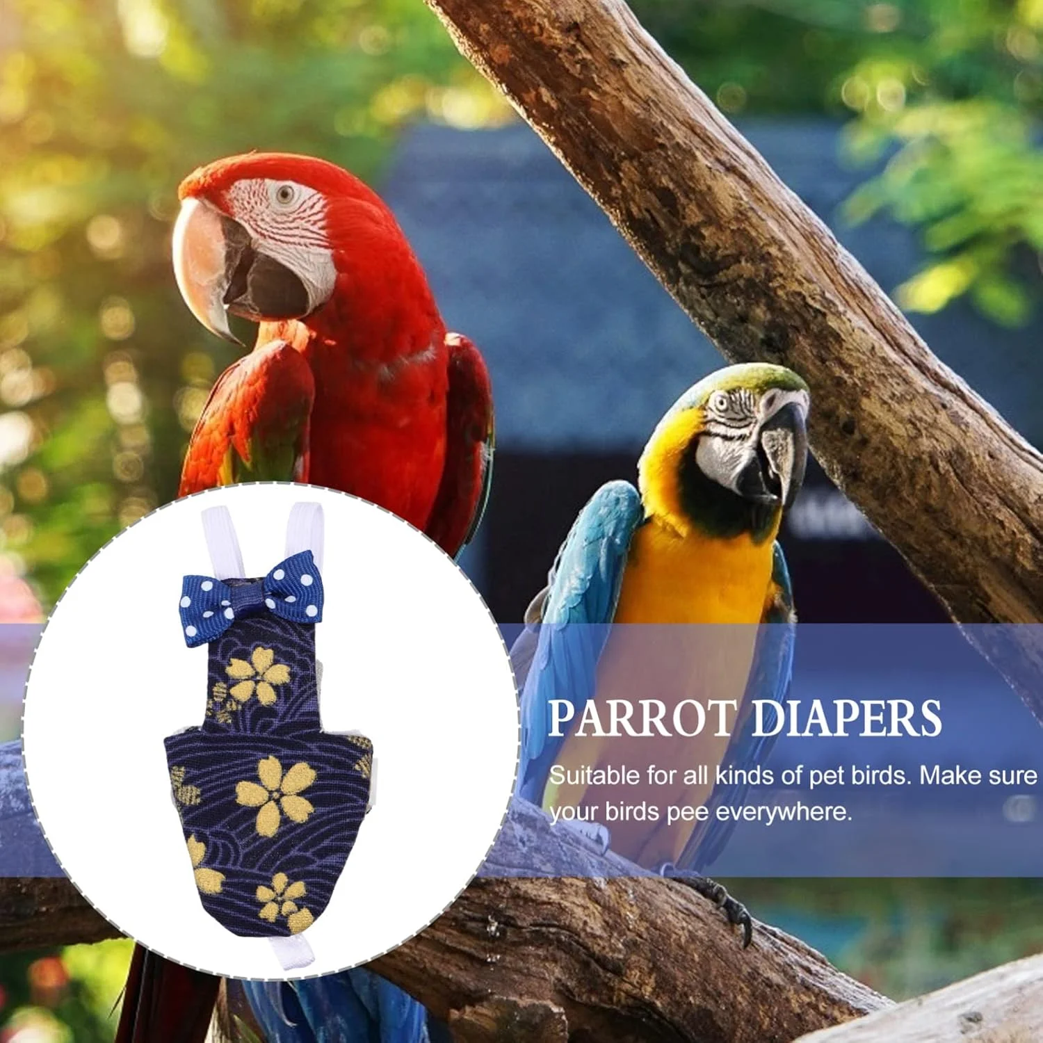2 عدد پوشک پرنده طوطی لباس پرواز، لباس پوشک طوطی قابل شستشو و استفاده مجدد برای پاراکیت، عروس هلندی، مینی ماکائو، مرغ عشق، قناری 2 عدد پوشک پرنده طوطی لباس پرواز، لباس پوشک طوطی قابل شستشو و استفاده مجدد برای پاراکیت، عروس هلندی، مینی ماکائو، مرغ عشق، قناری