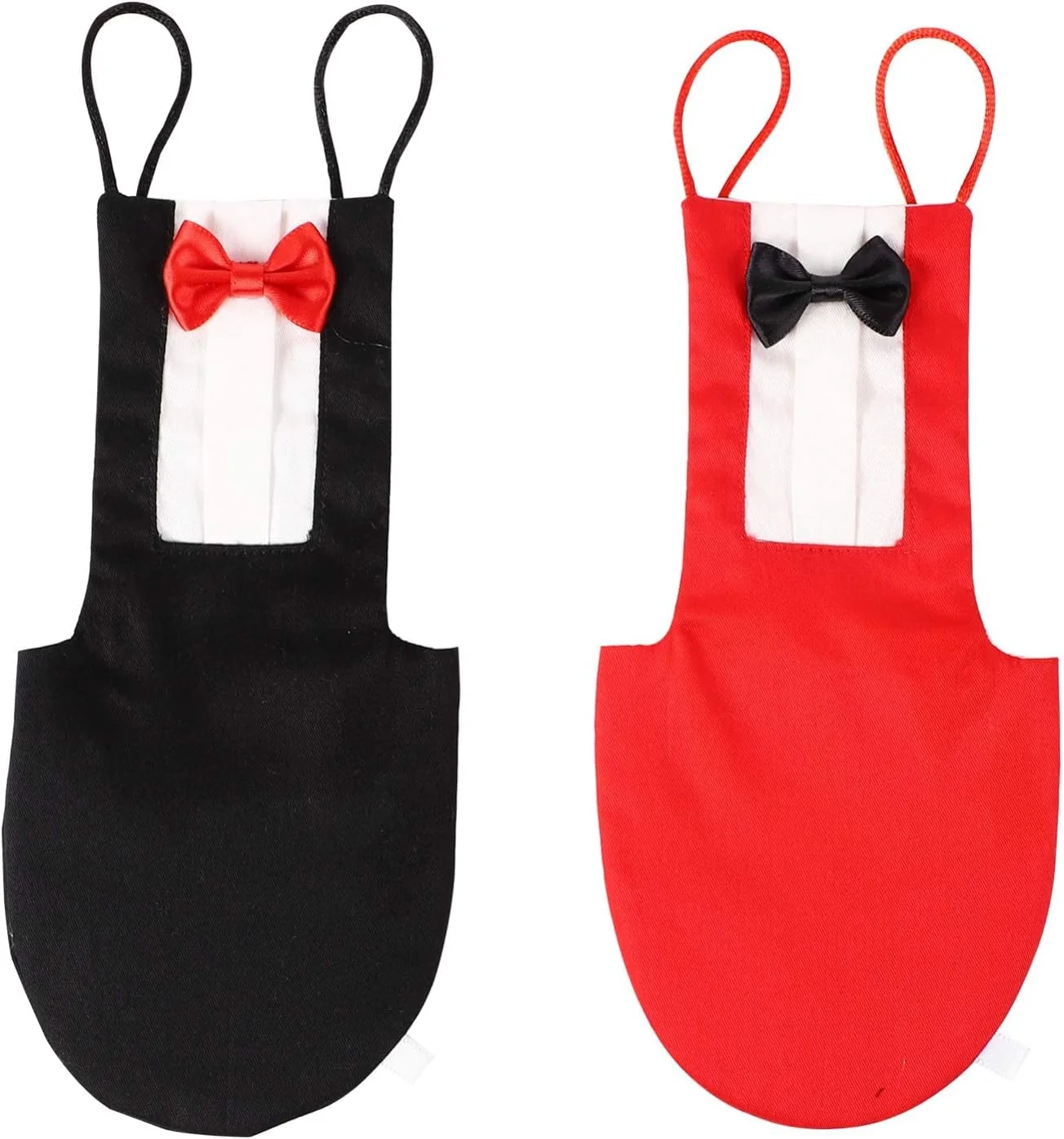 ست 2 عددی پوشک پرنده، لباس پرواز طوطی، پوشک قابل استفاده مجدد طوطی ها با پاپیون تزئینی، لباس حیوانات خانگی برای مرغ عشق، عروس هلندی، سالگرد عروسی، مهمانی تولد کریسمس - سایز XL