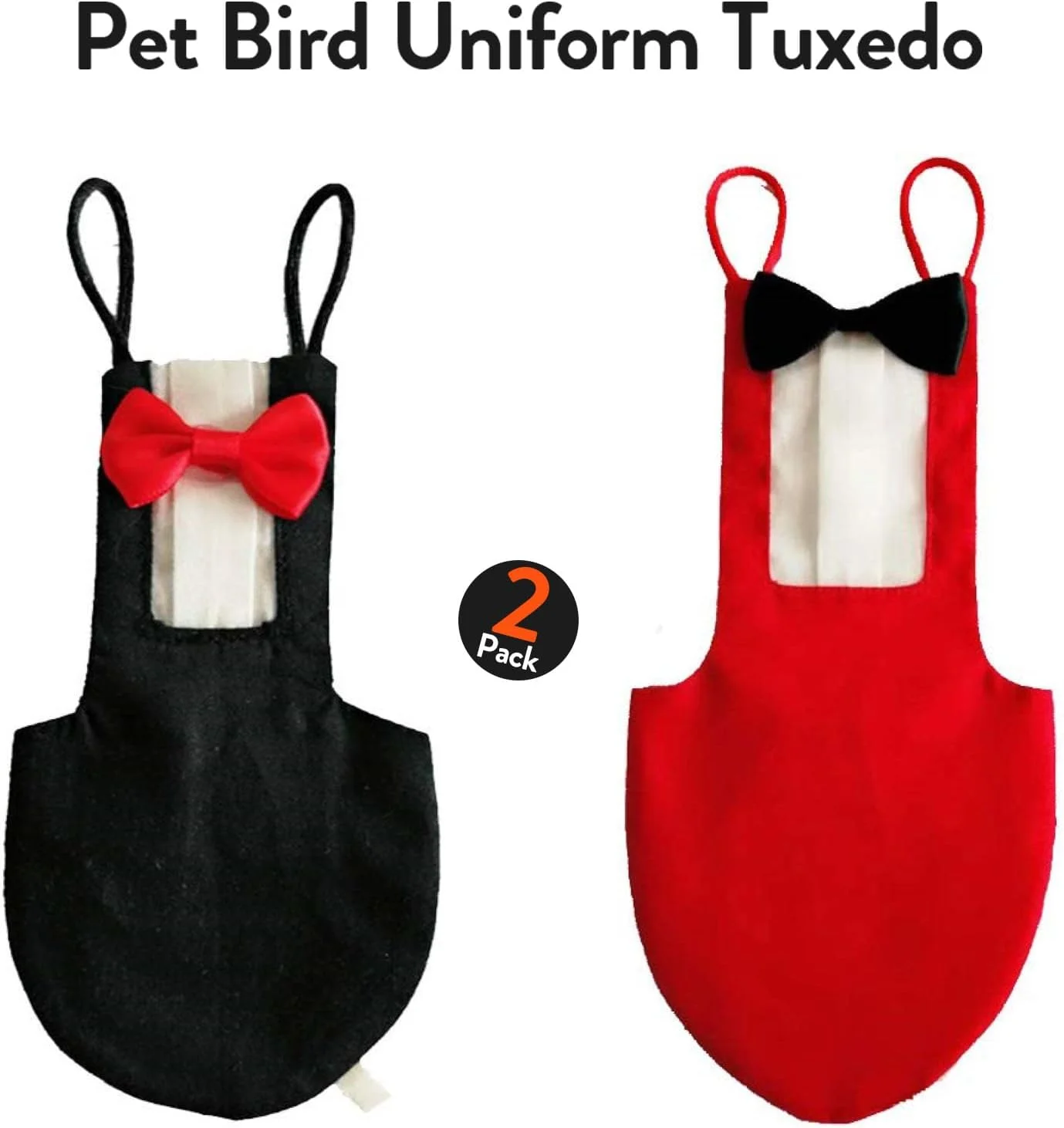 ست لباس پرواز طوطی QBLEEV، مدل تاکسیدو، لباس پوشک قابل استفاده مجدد برای عروسی، تولد، مهمانی، عکاسی، لباس ادرار برای طوطی برزیلی، ماکائو، مرغ عشق