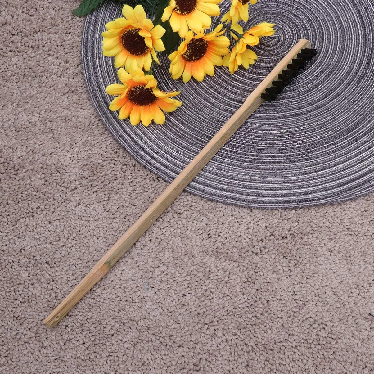 POPETPOP برس تمیز کننده قفس پرنده 3 عددی - دسته بلند چوبی تمیز کننده قفس طوطی برزیلی لوازم تمیز کننده پرنده رنگ تصادفی